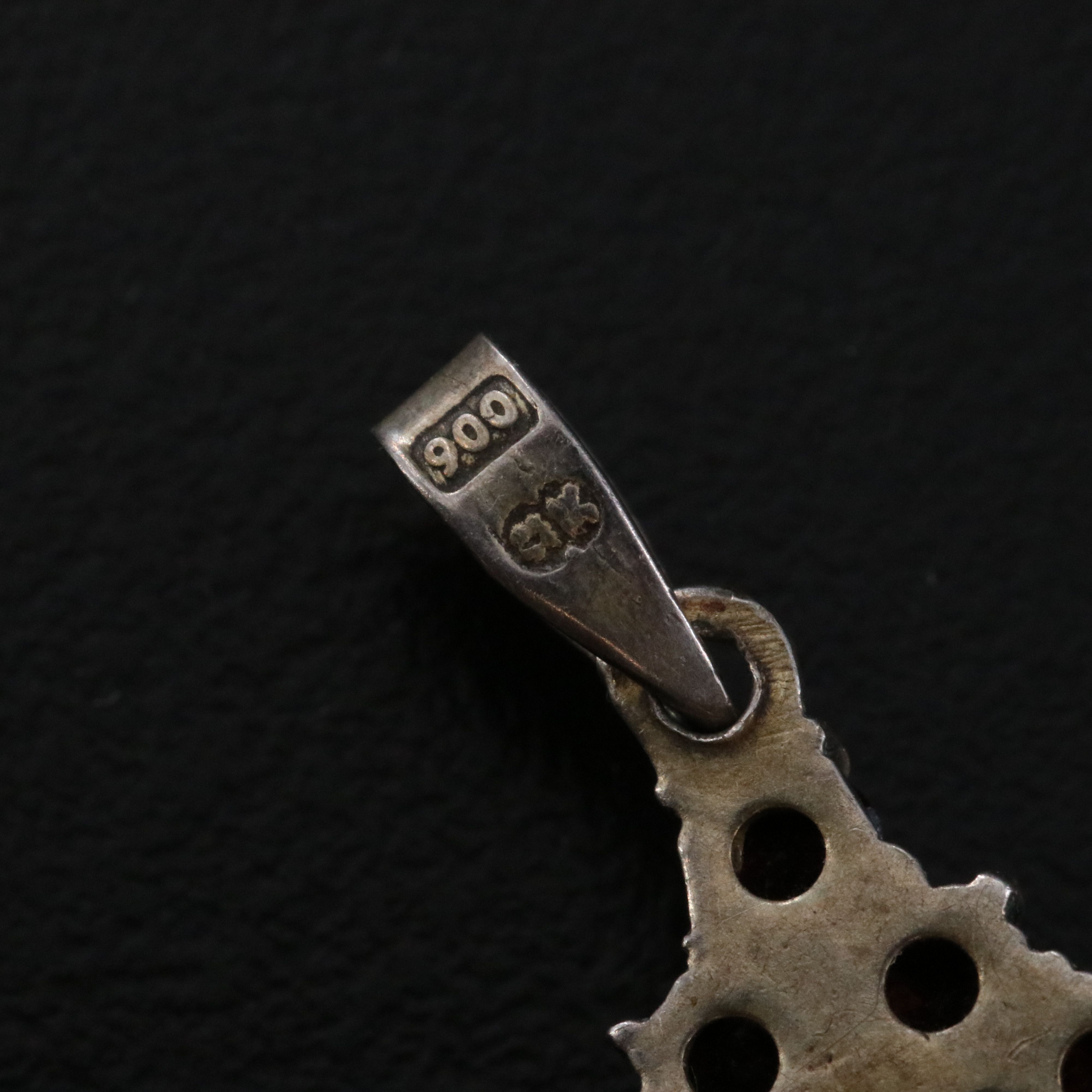 Vintage 900 Silver and 835 Silver with Sterling Ring Including Garnet