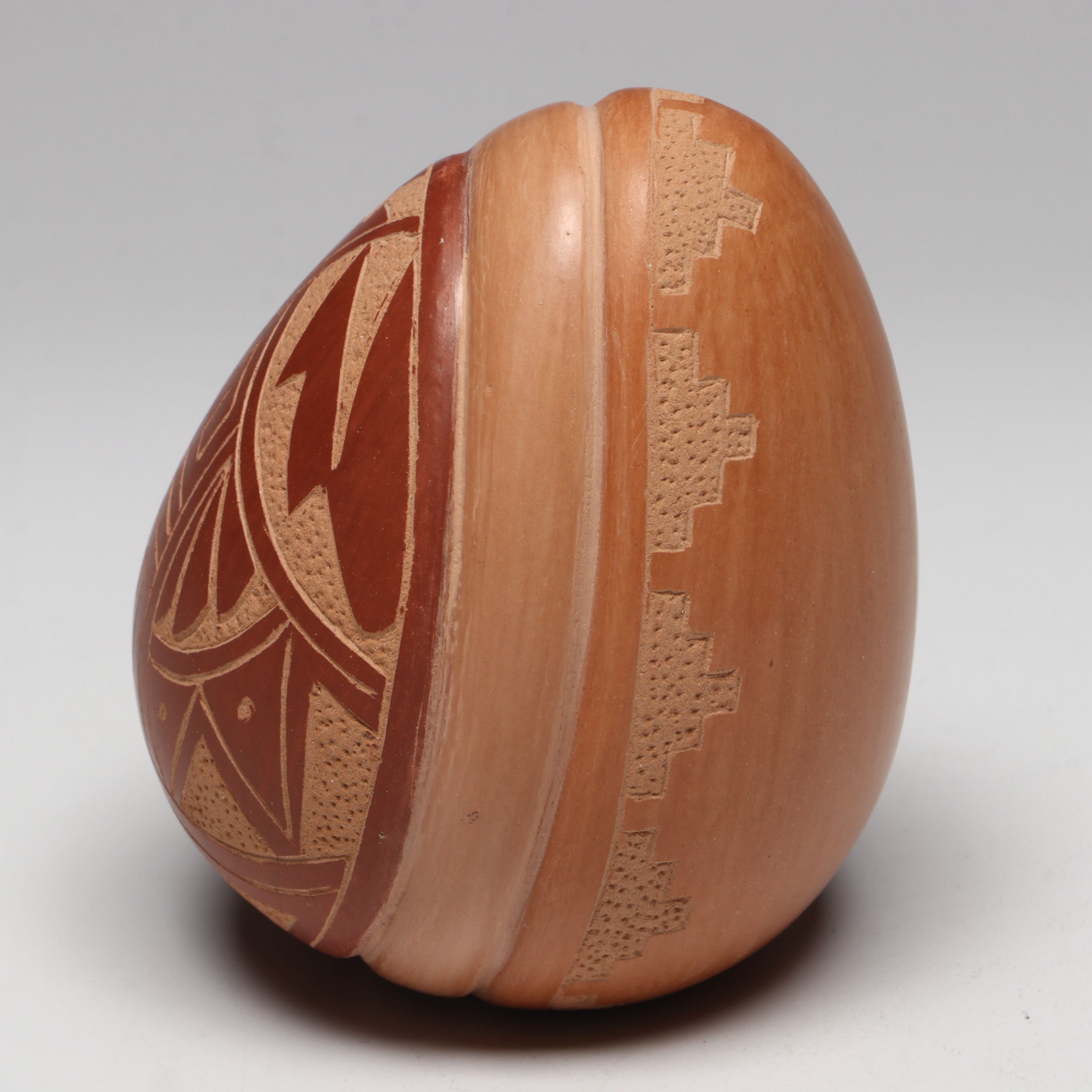 Brenda Tafoya Jemez Pueblo Pottery Redware Seed Pot