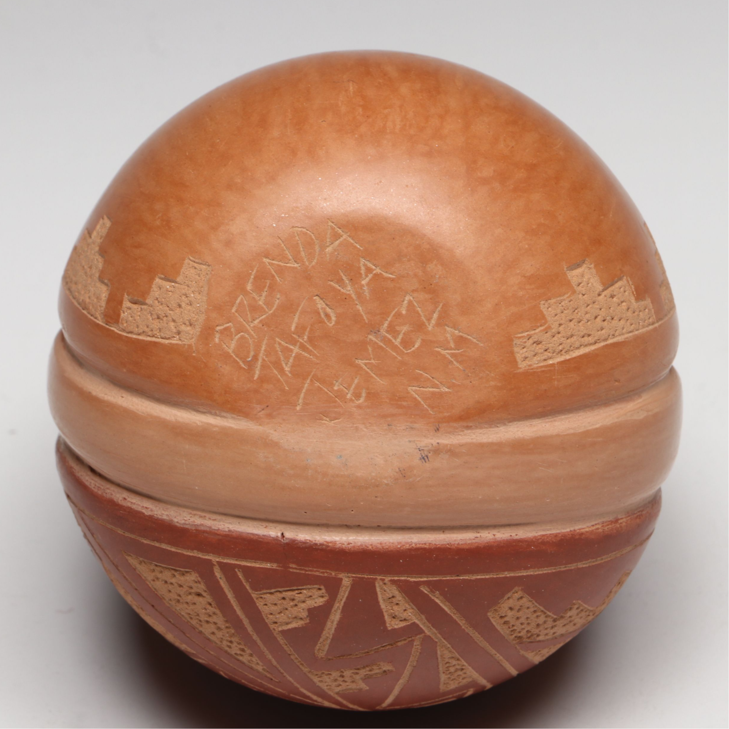 Brenda Tafoya Jemez Pueblo Pottery Redware Seed Pot