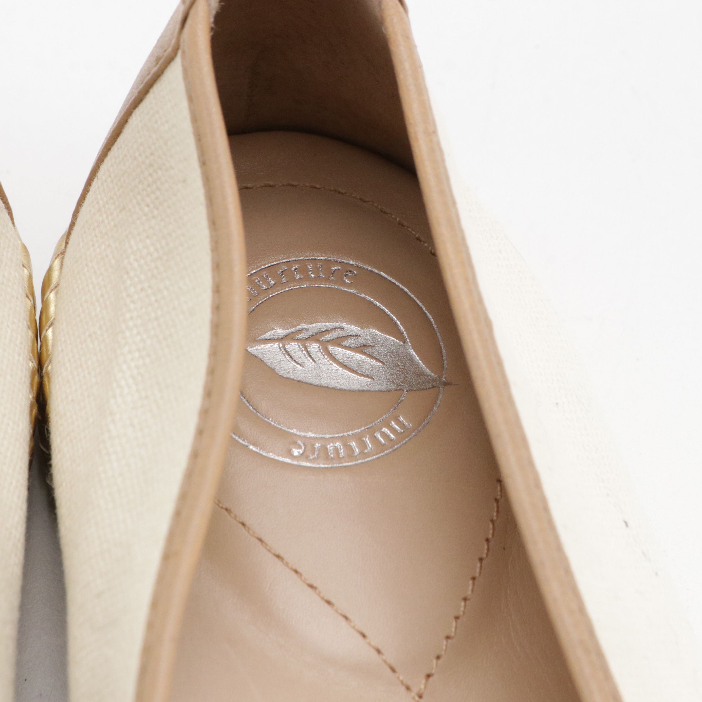 Nurture Marina Flats in Canvas and Leather with Box