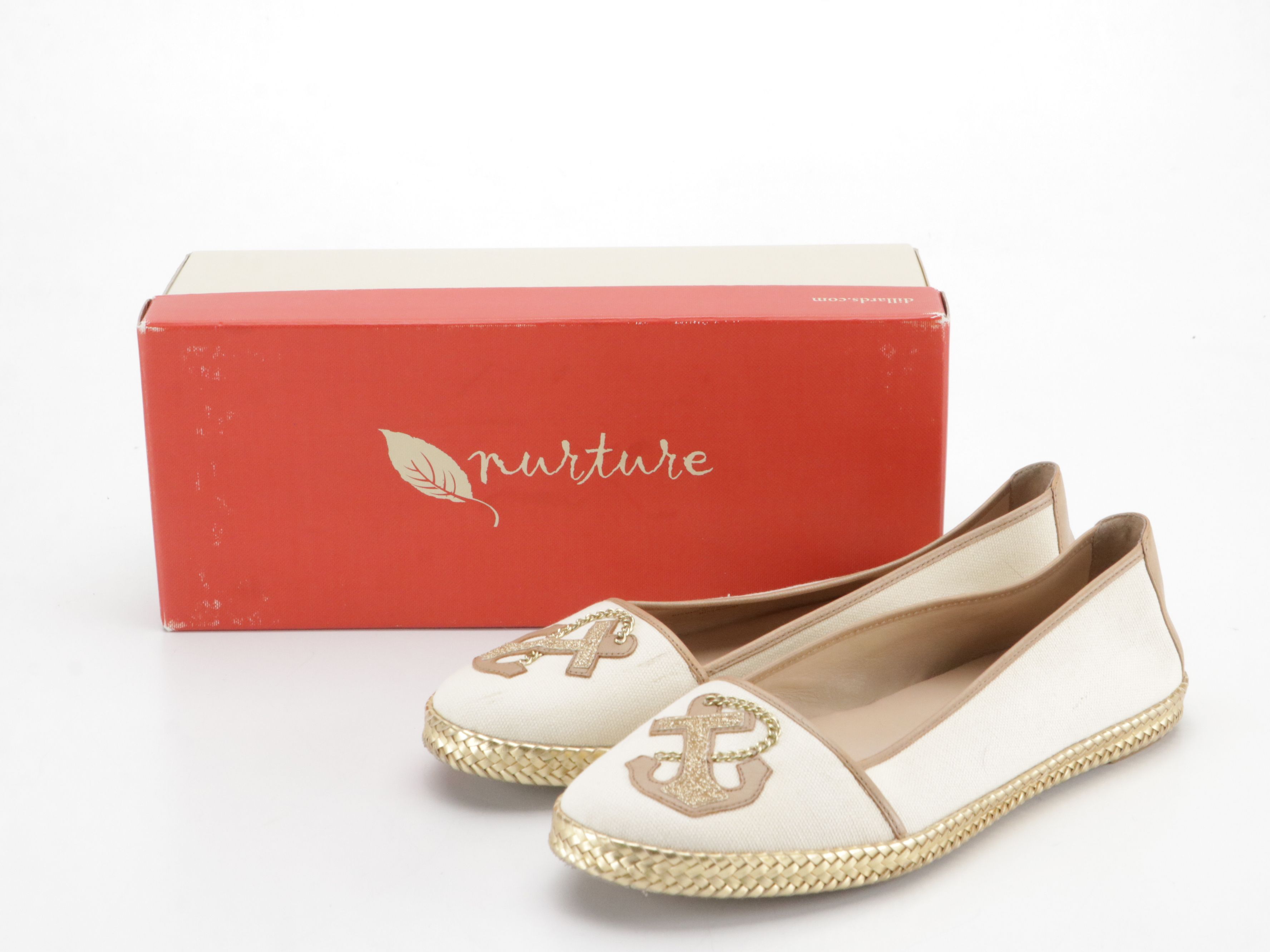 Nurture Marina Flats in Canvas and Leather with Box