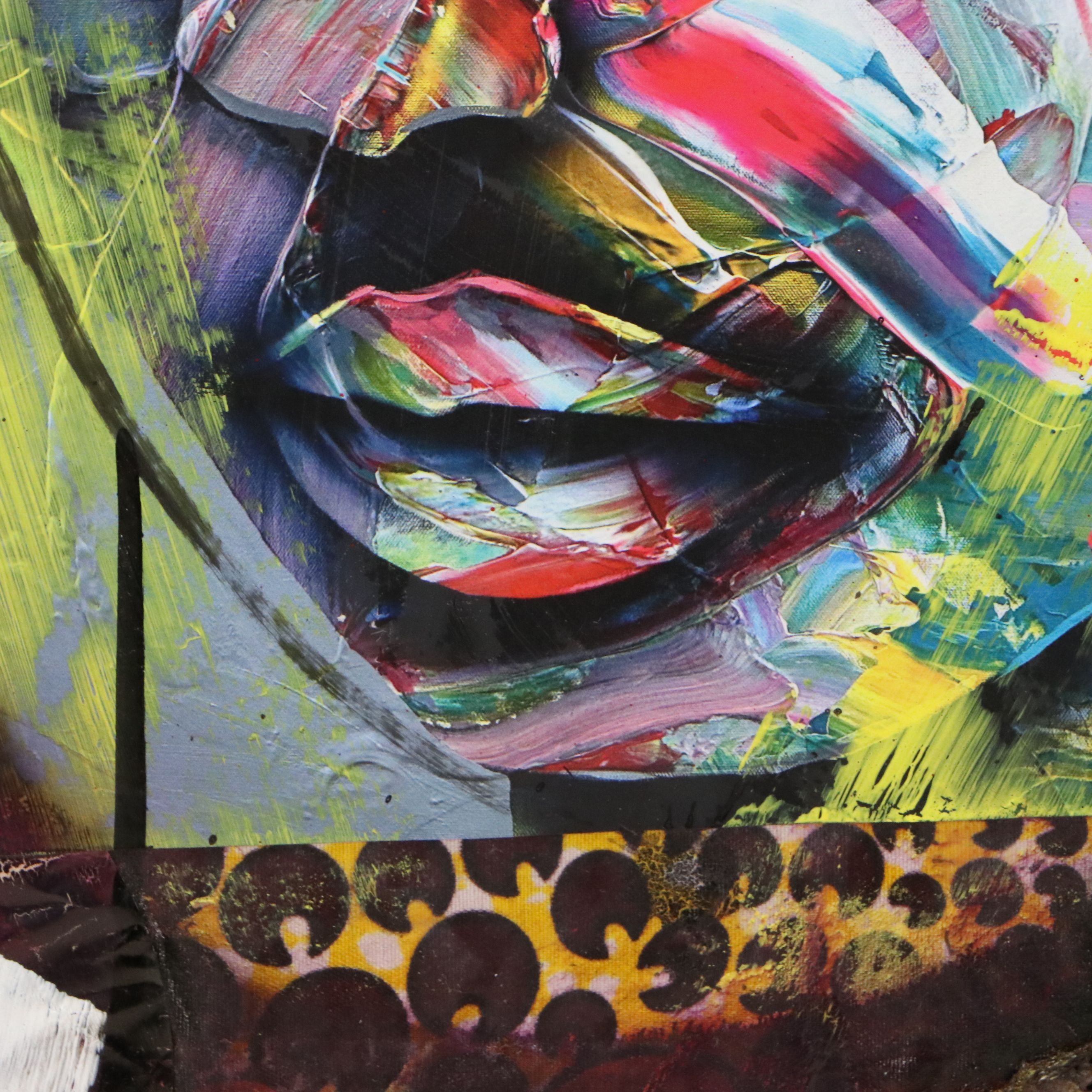 Abiola Idowu Mixed Media Painting "My Sugar," 2023