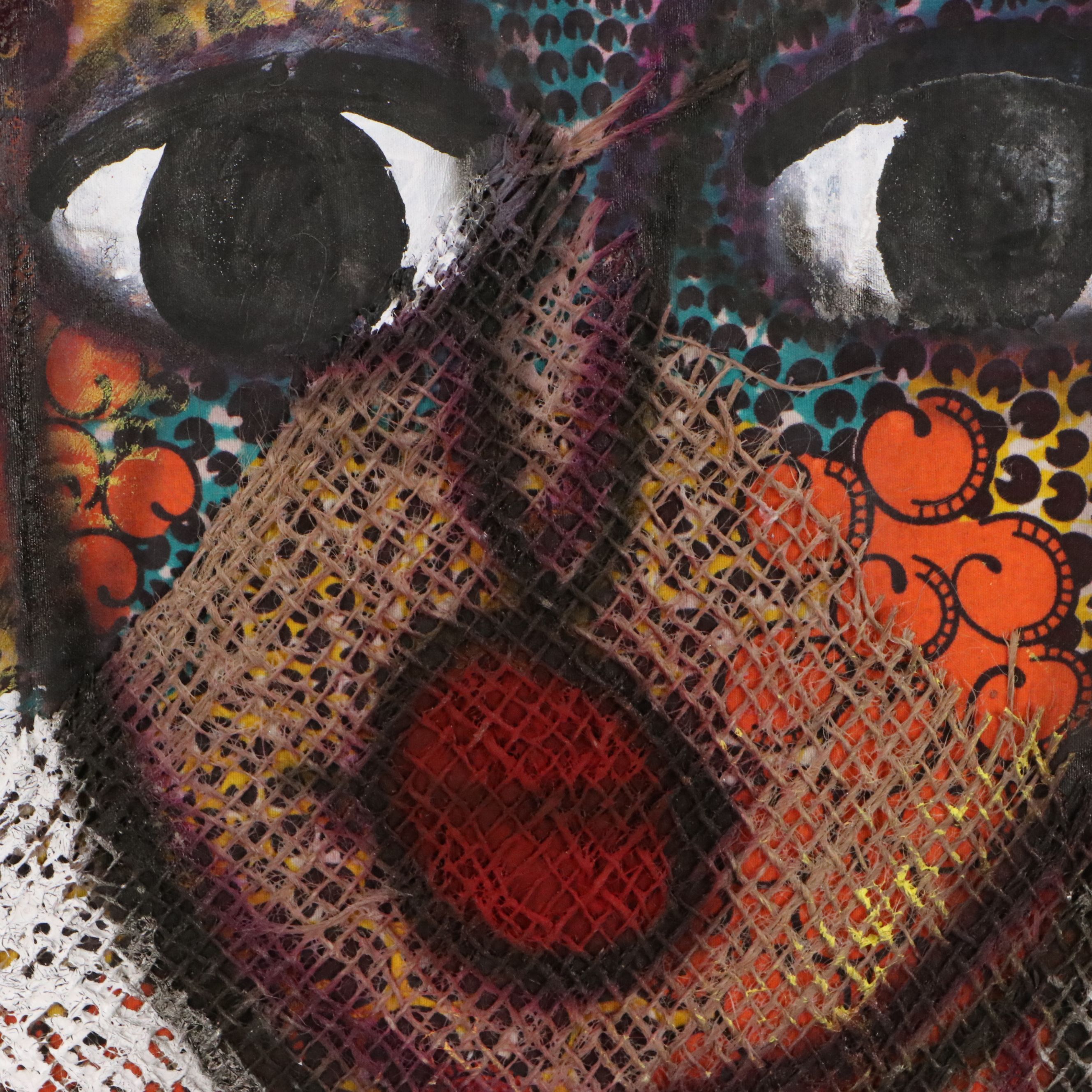 Abiola Idowu Mixed Media Painting "My Sugar," 2023