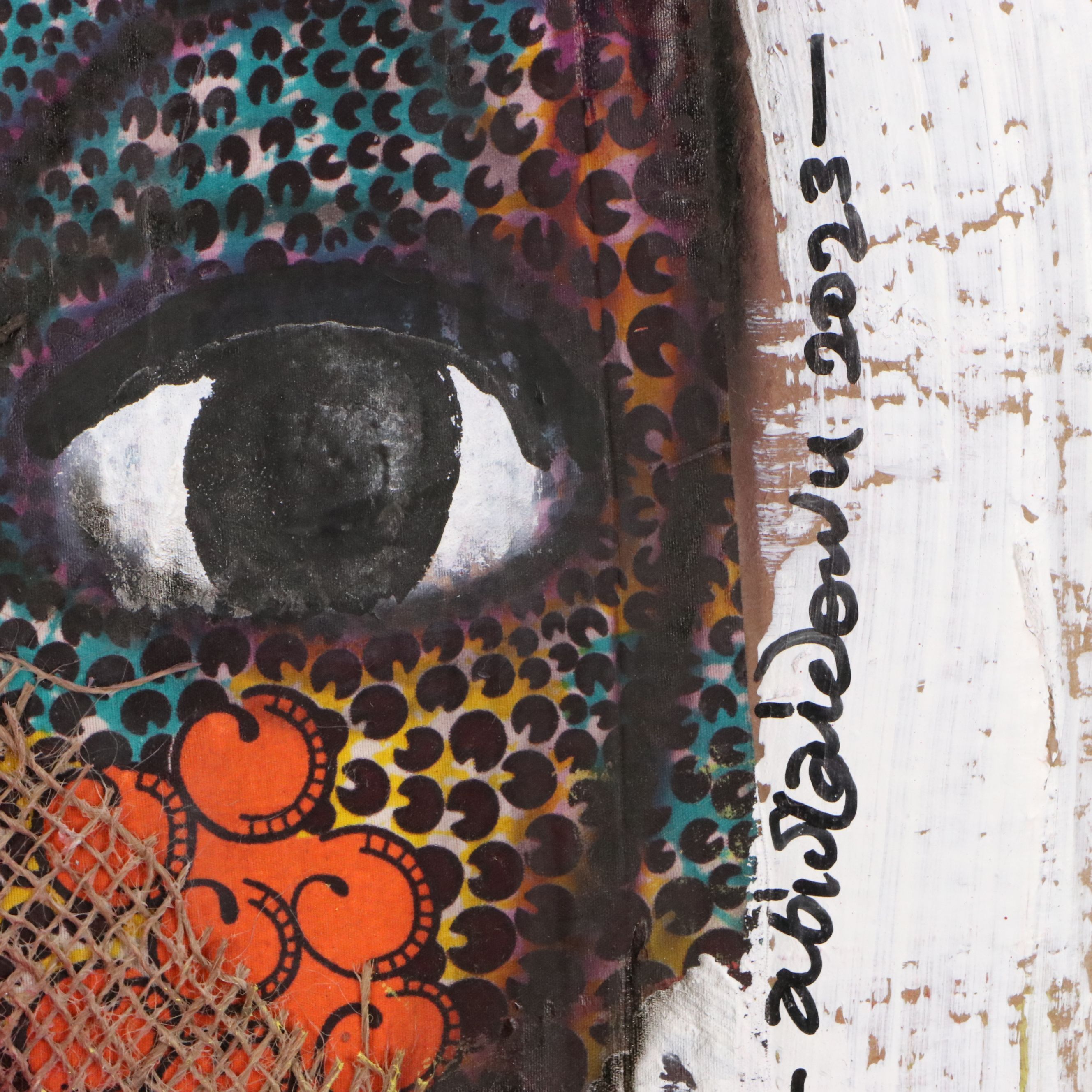 Abiola Idowu Mixed Media Painting "My Sugar," 2023