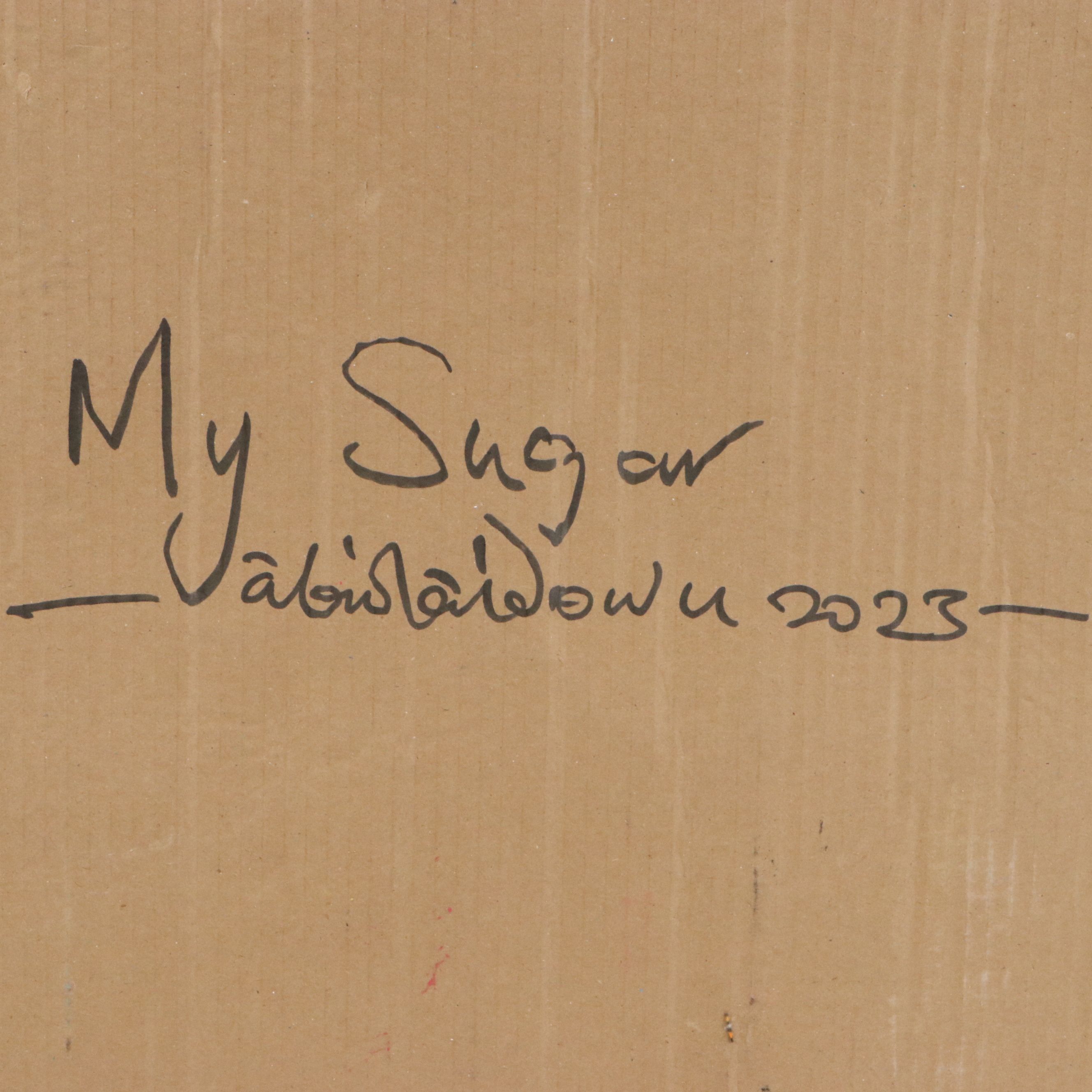 Abiola Idowu Mixed Media Painting "My Sugar," 2023