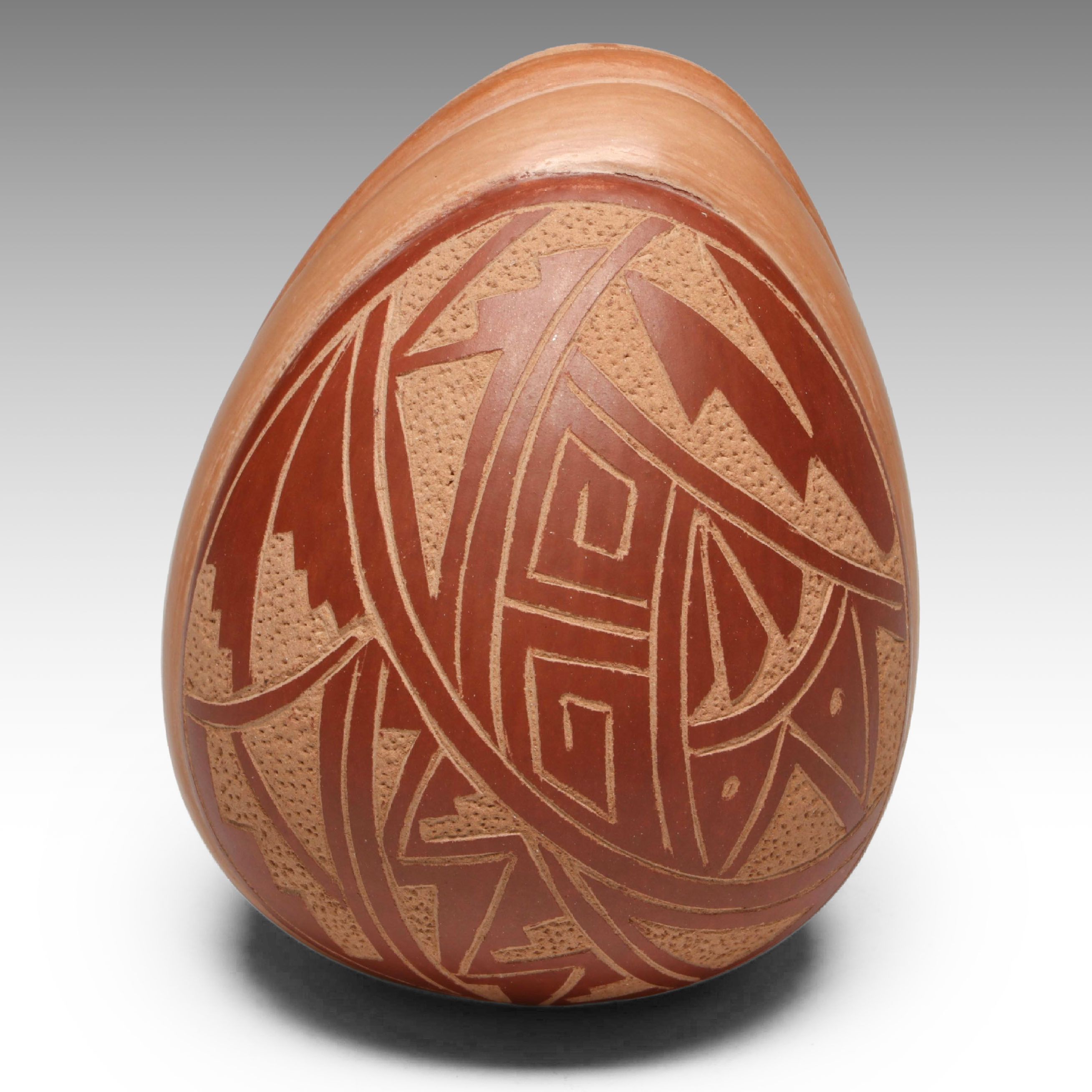 Brenda Tafoya Jemez Pueblo Pottery Redware Seed Pot