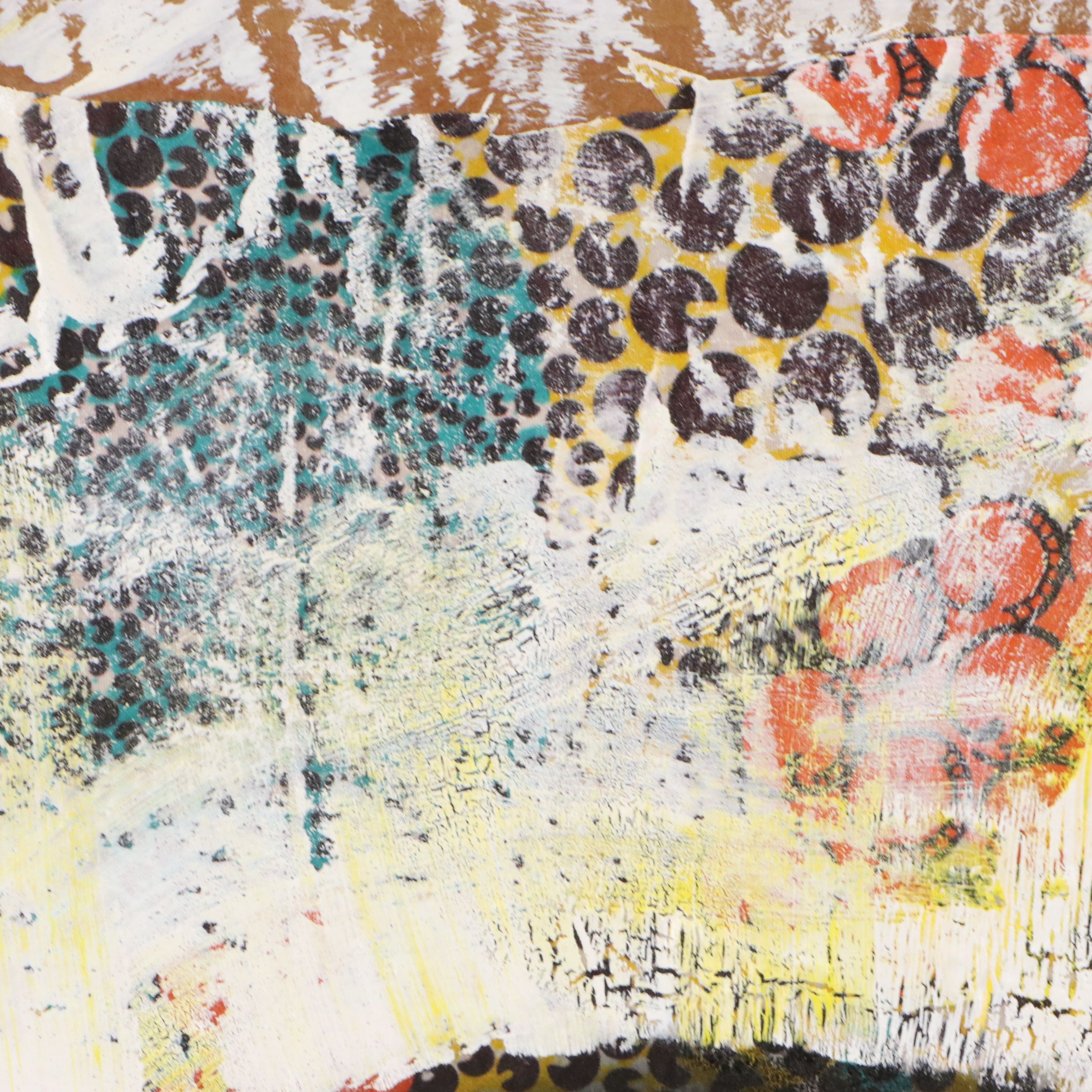 Abiola Idowu Mixed Media Painting "Family of 2," 2023