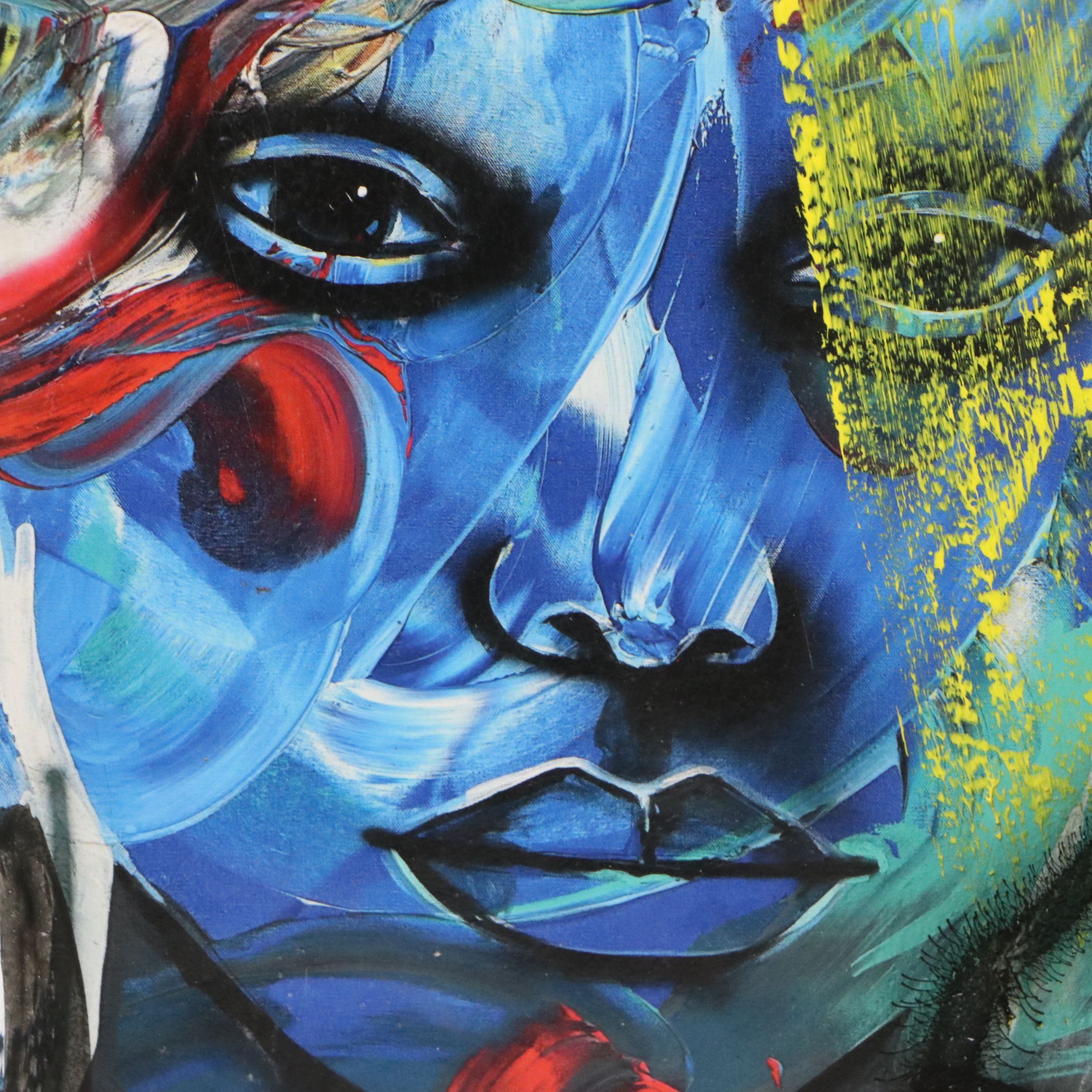 Abiola Idowu Mixed Media Painting "Family of 2," 2023