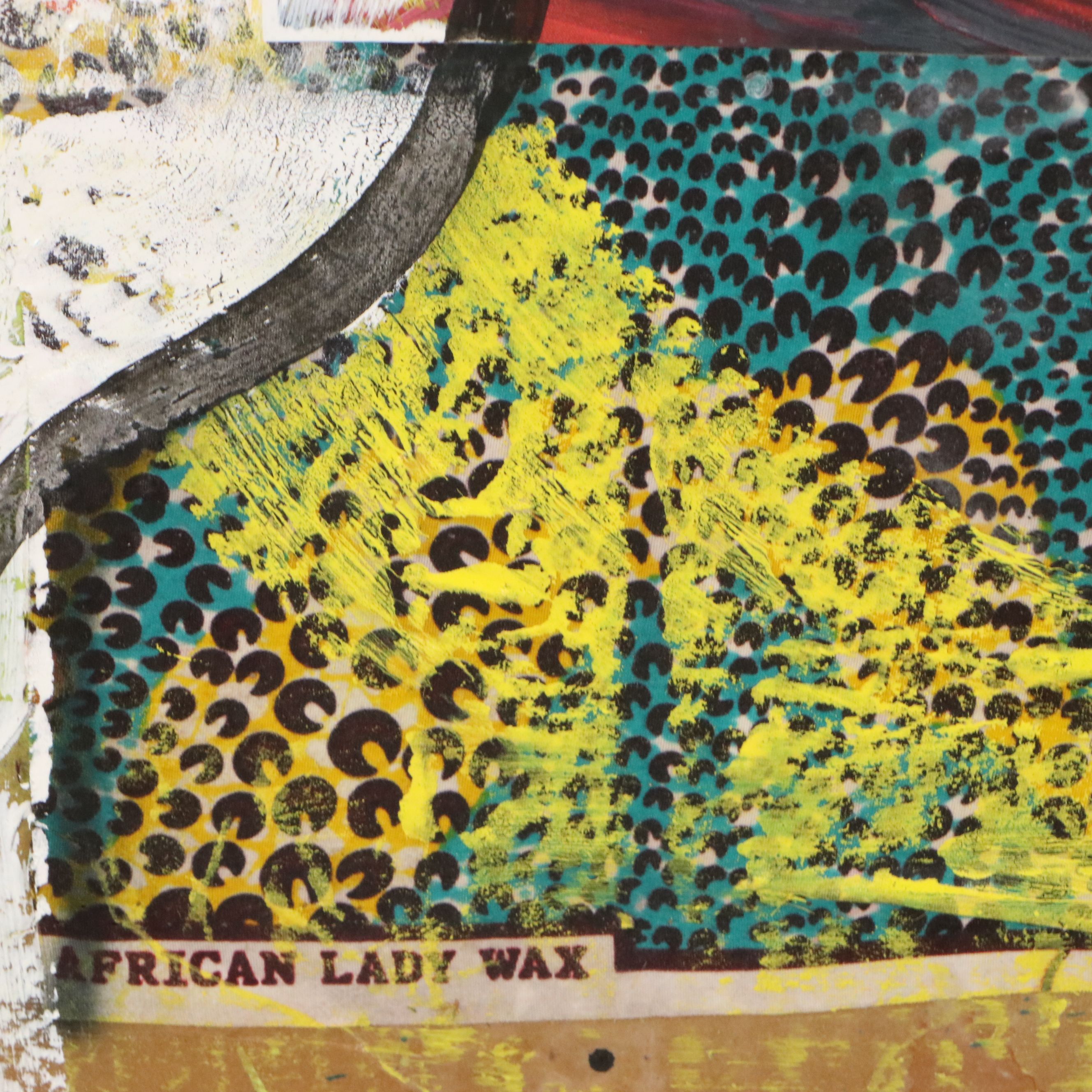 Abiola Idowu Mixed Media Painting "Family of 2," 2023