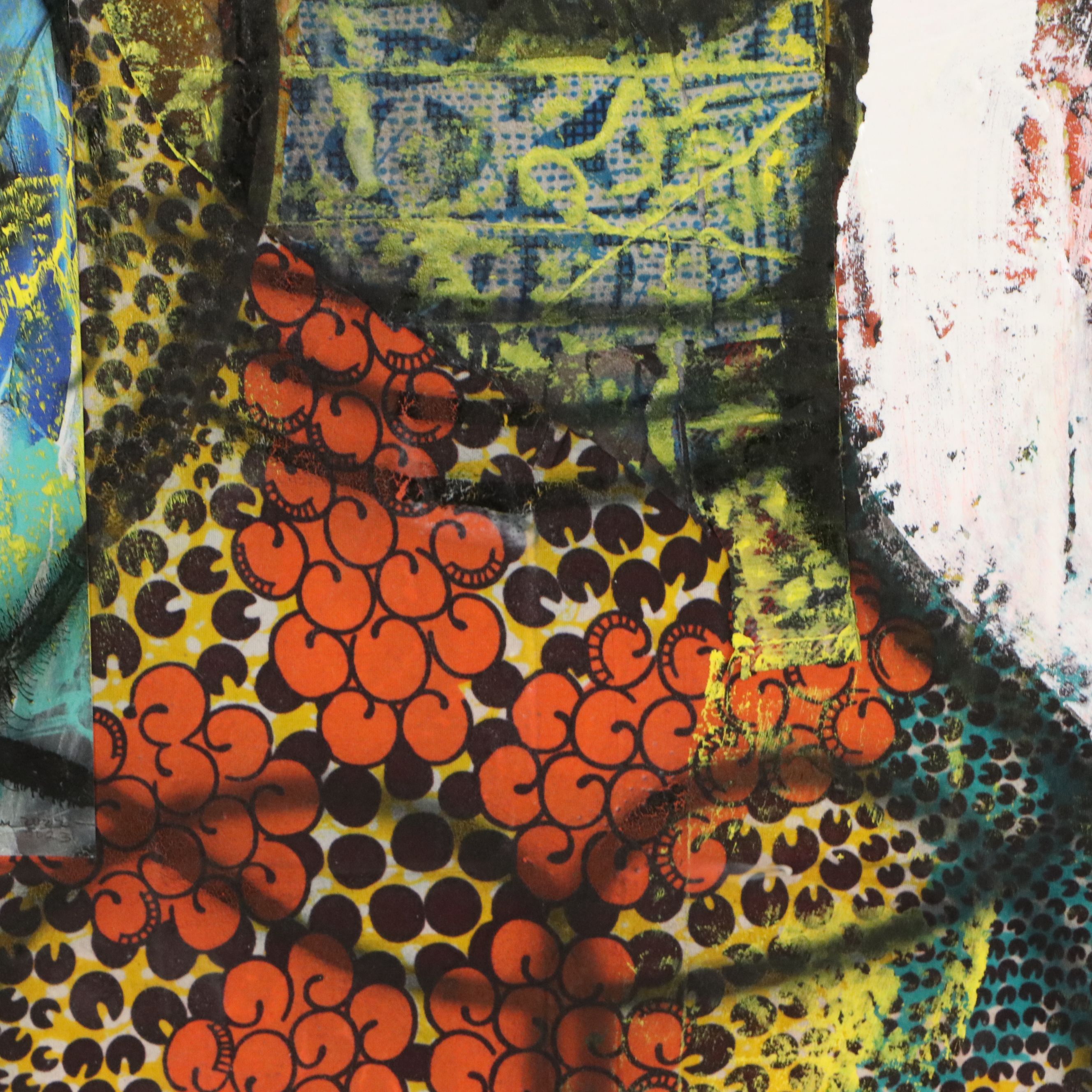 Abiola Idowu Mixed Media Painting "Family of 2," 2023