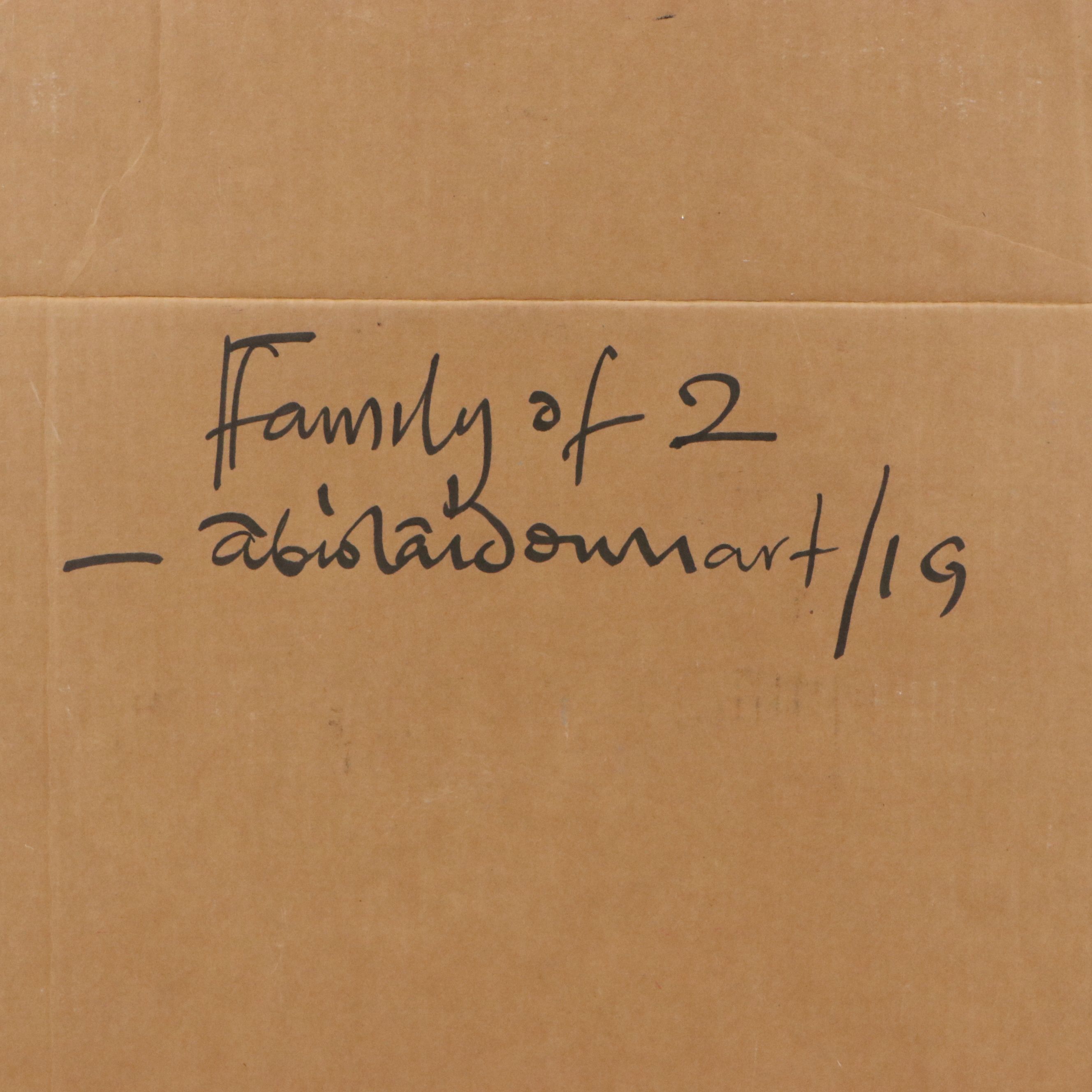 Abiola Idowu Mixed Media Painting "Family of 2," 2023