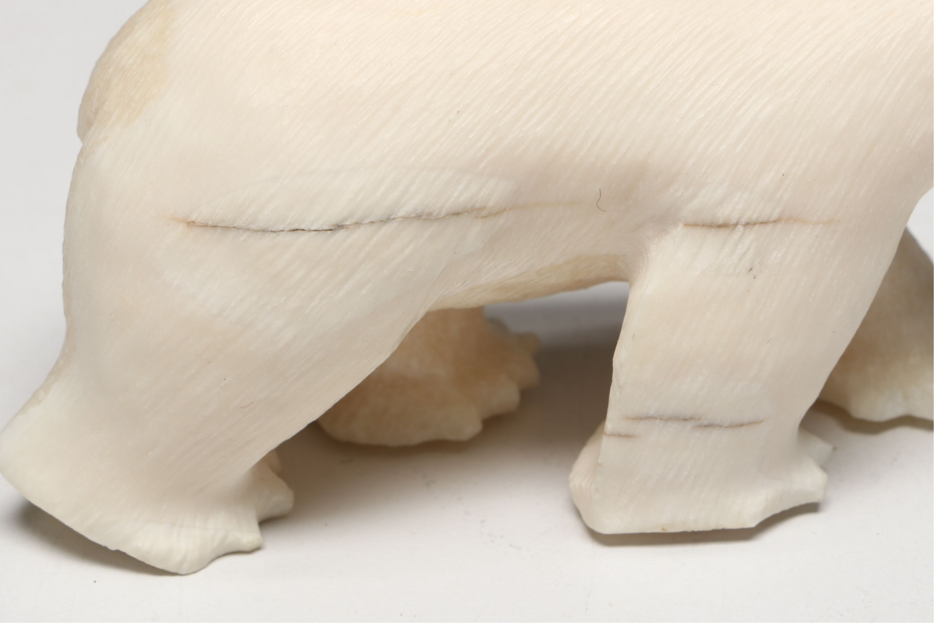 James Uglowook Yupik Walrus Tusk Carved Polar Bear