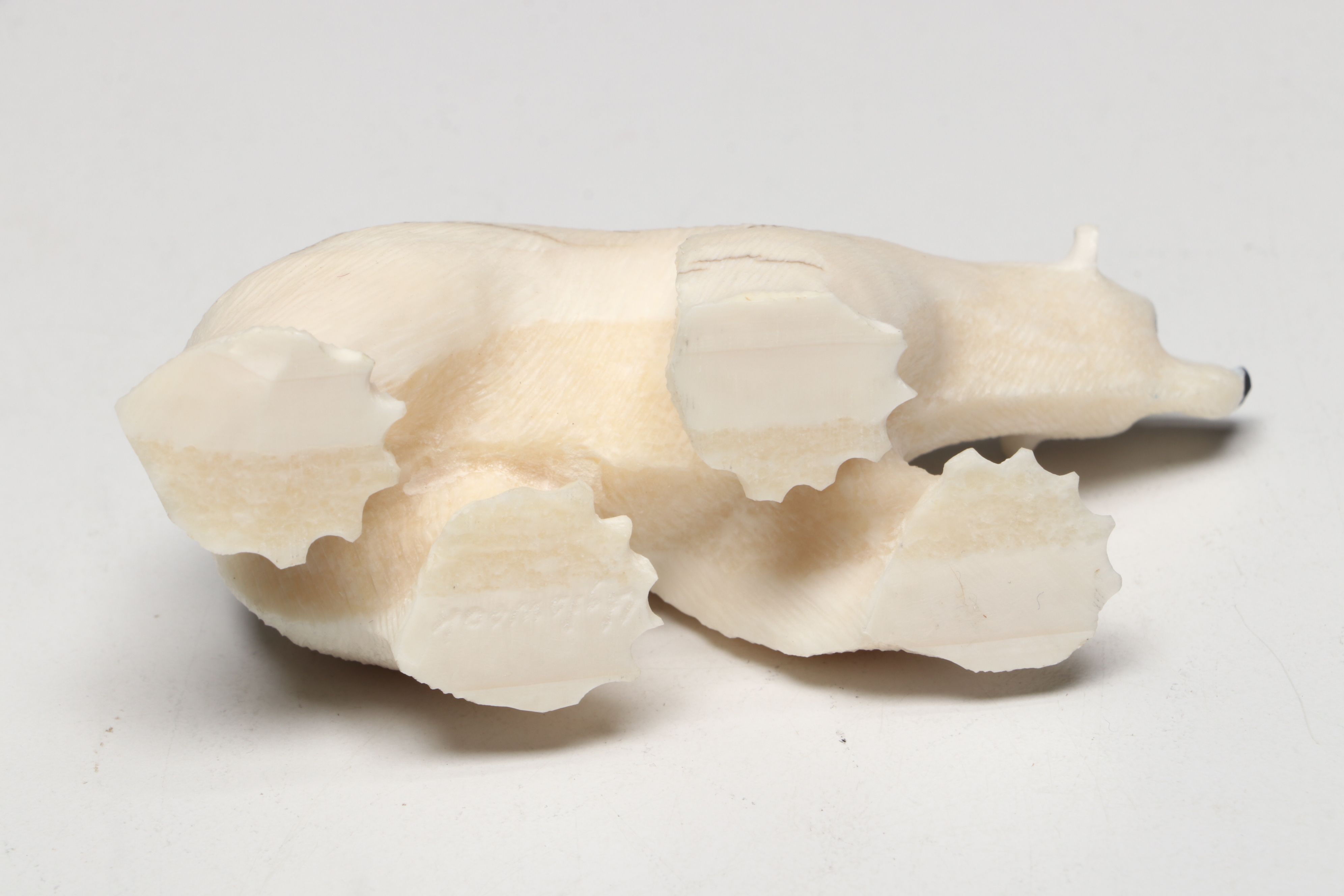 James Uglowook Yupik Walrus Tusk Carved Polar Bear