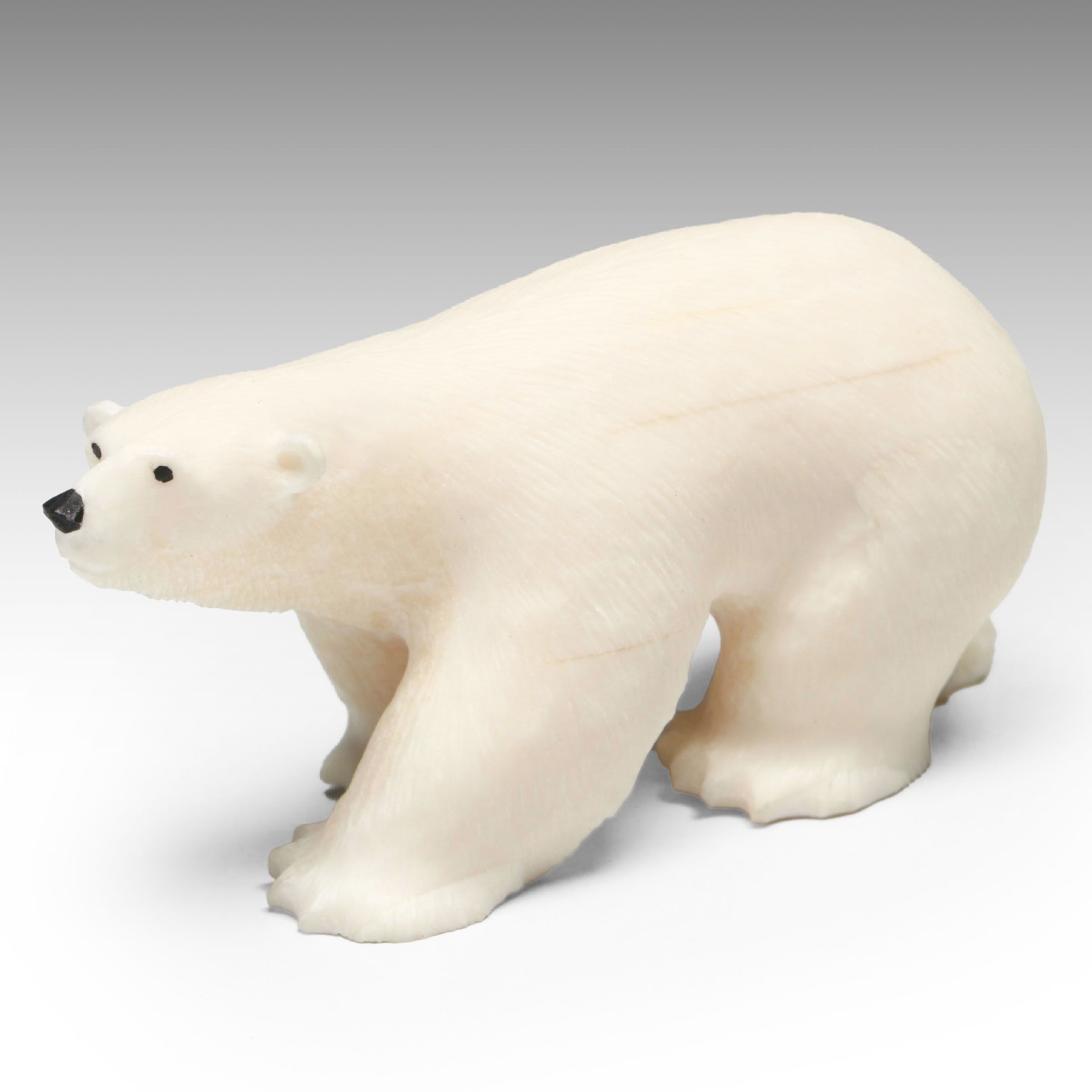 James Uglowook Yupik Walrus Tusk Carved Polar Bear