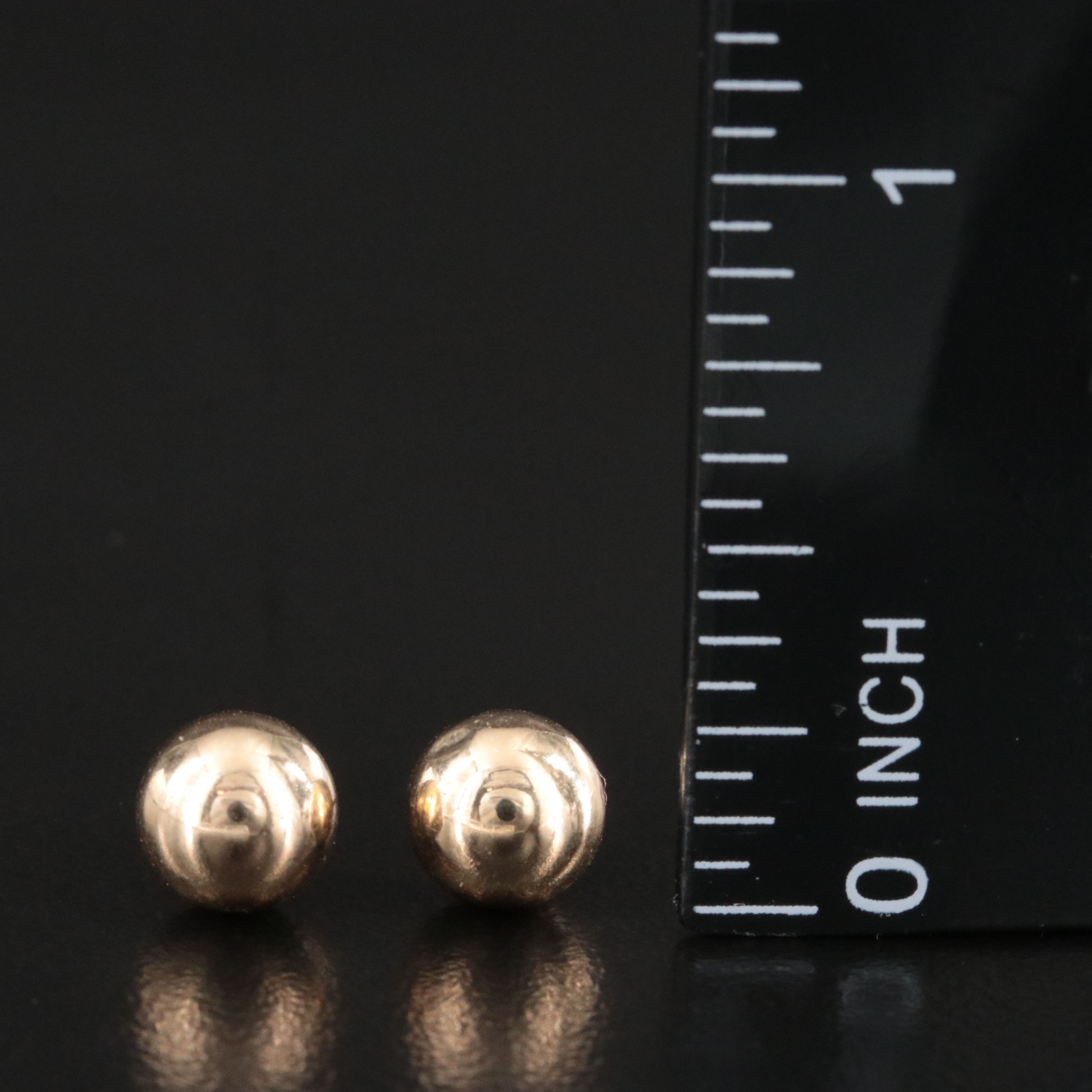 14K Sphere Stud Earrings