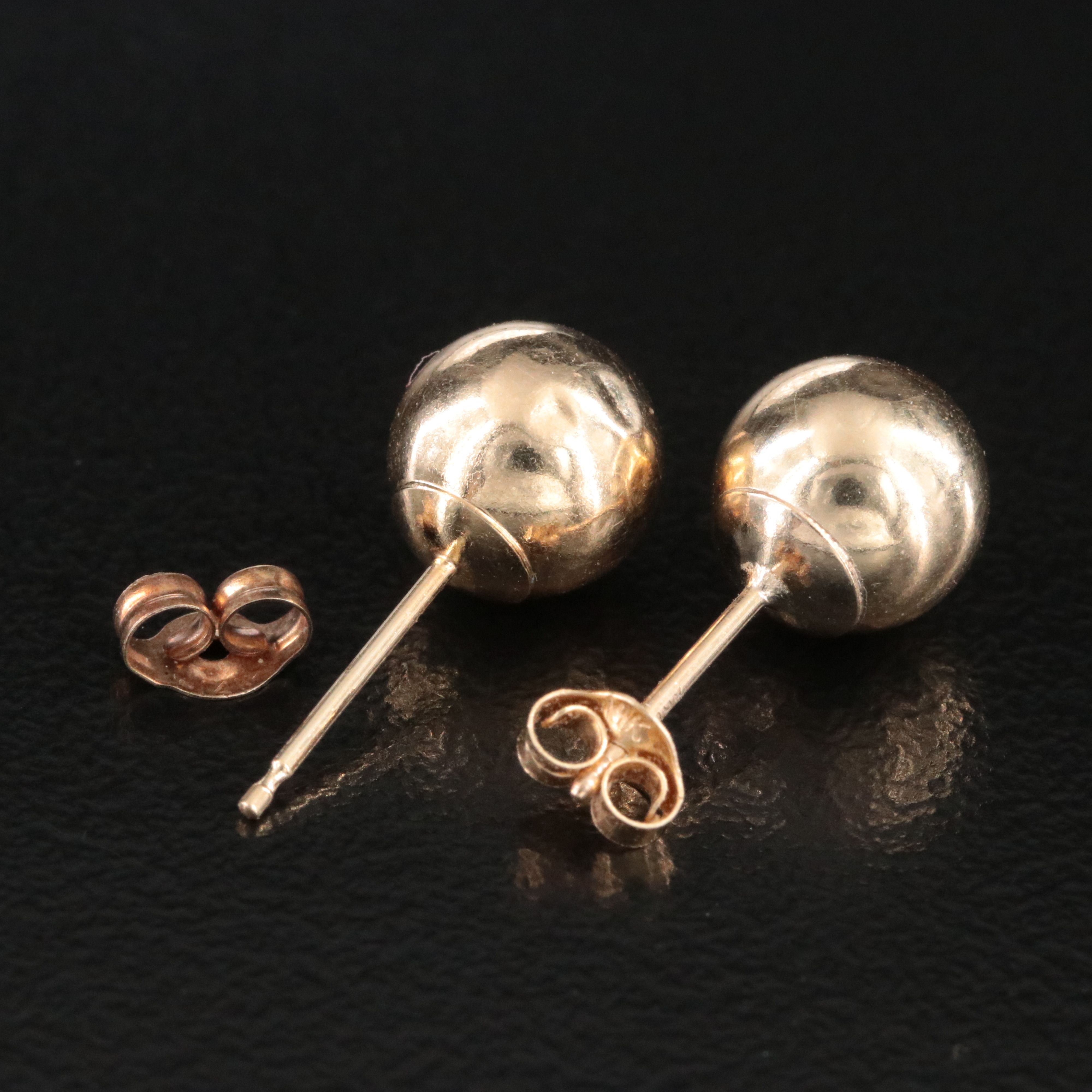 14K Sphere Stud Earrings