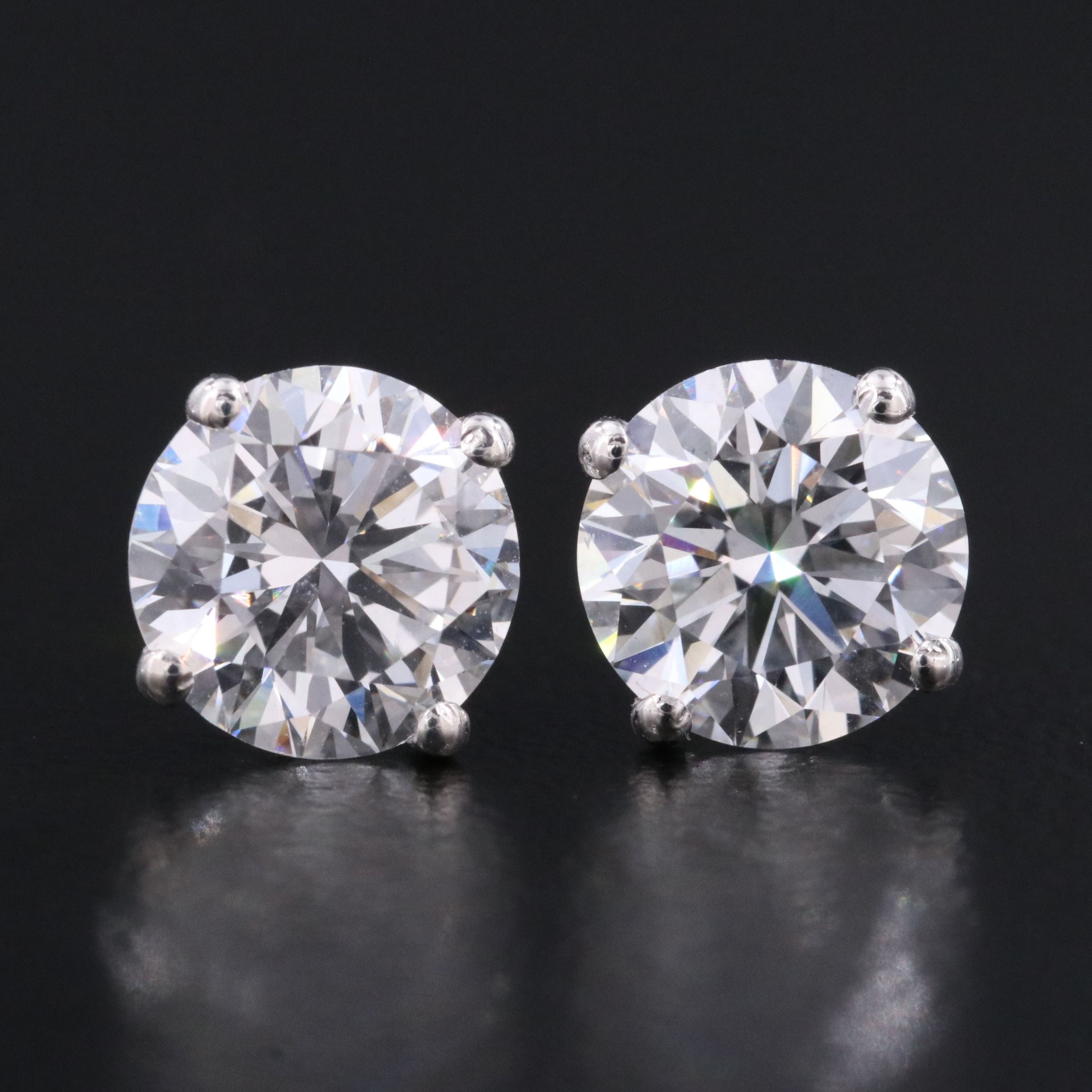 14K 3.01 CTW Lab Grown Diamond Stud Earrings with IGI Jewelry Report