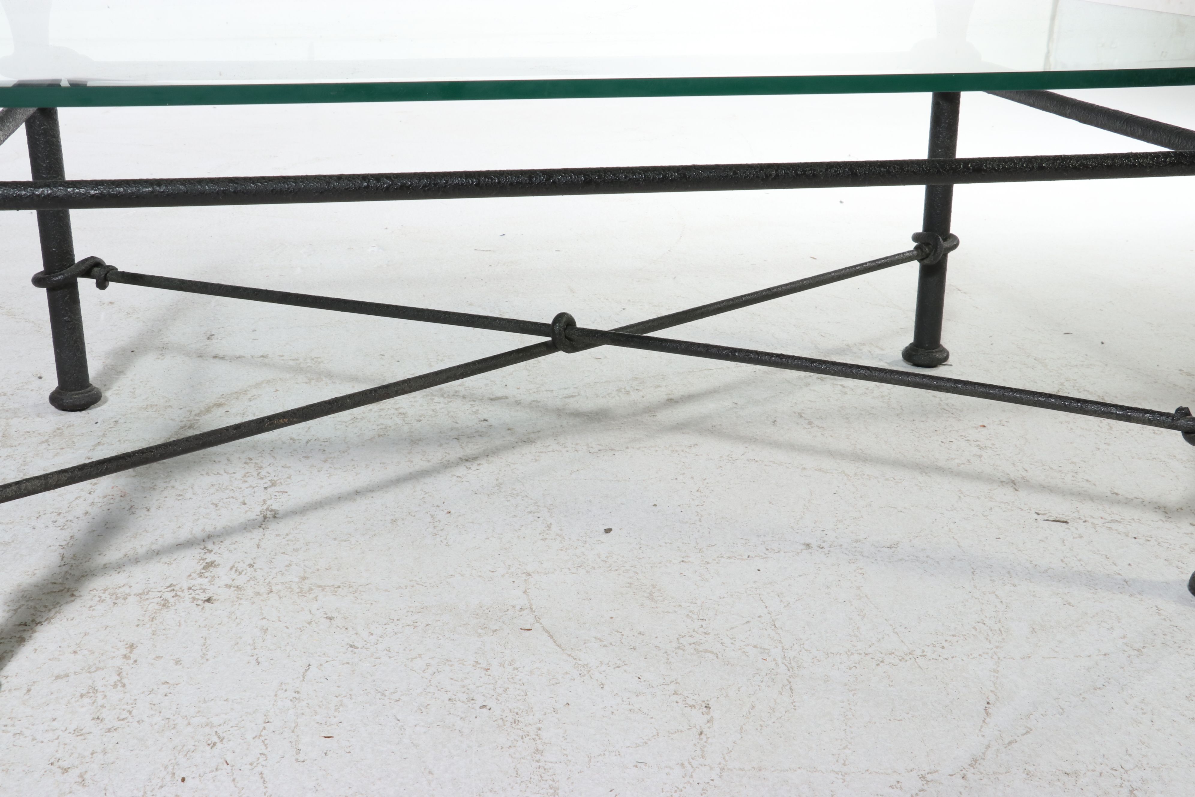 Wrought Iron Coffee Table with Glass Top