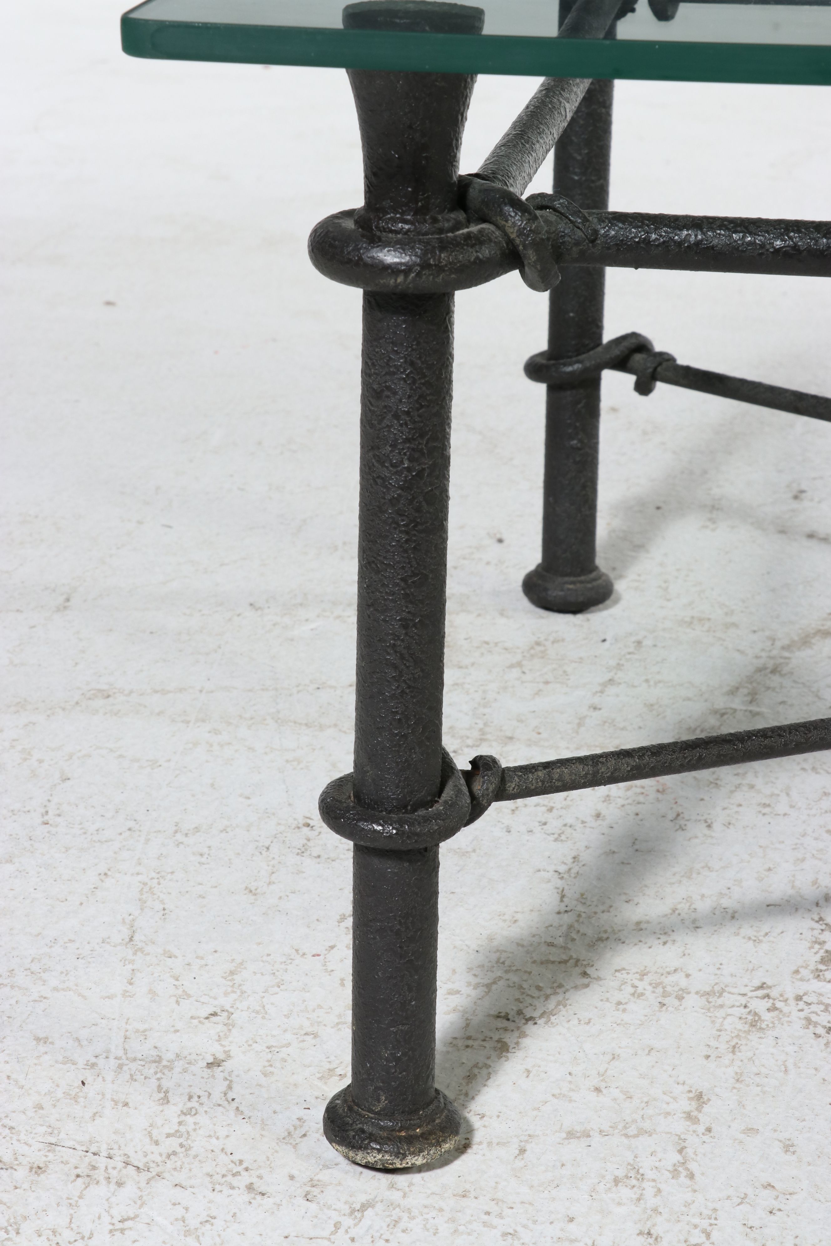 Wrought Iron Coffee Table with Glass Top