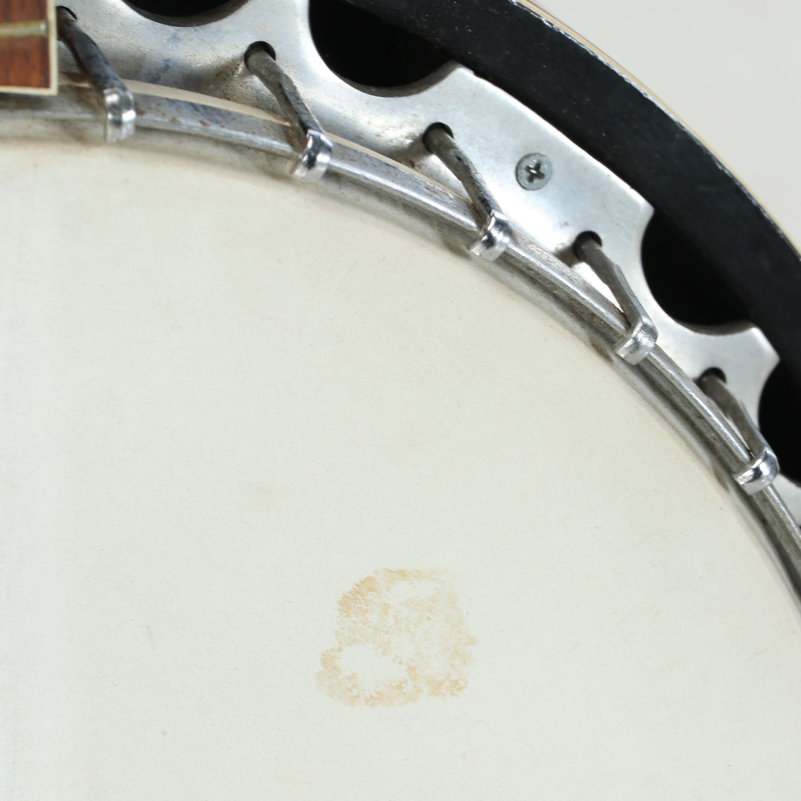 Five-String Wooden Resonator Banjo with Abalone Inlay Headstock