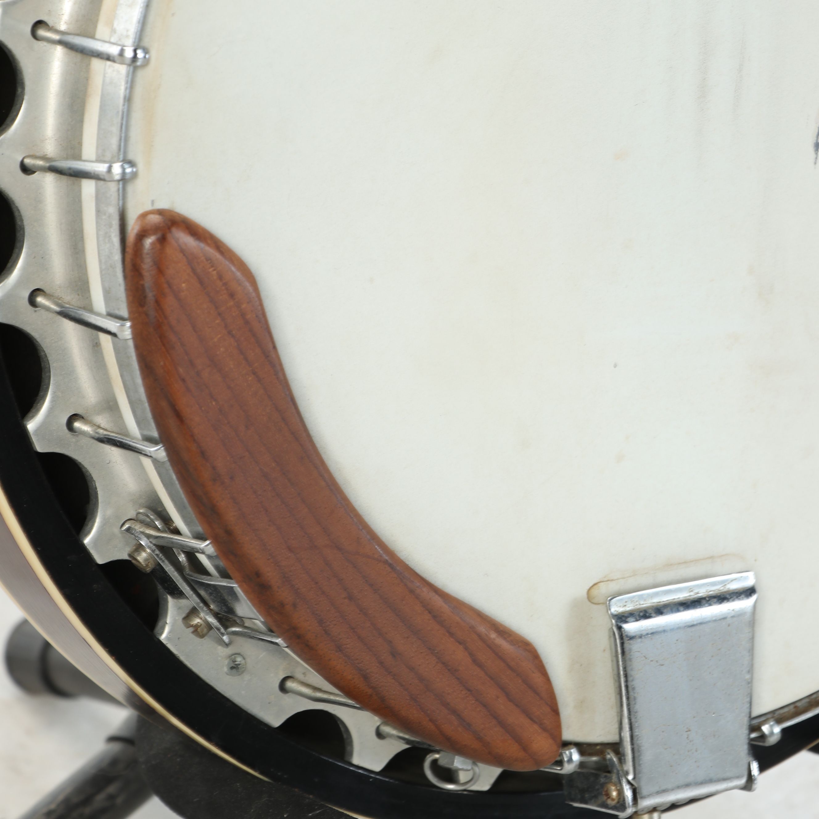 Five-String Wooden Resonator Banjo with Abalone Inlay Headstock