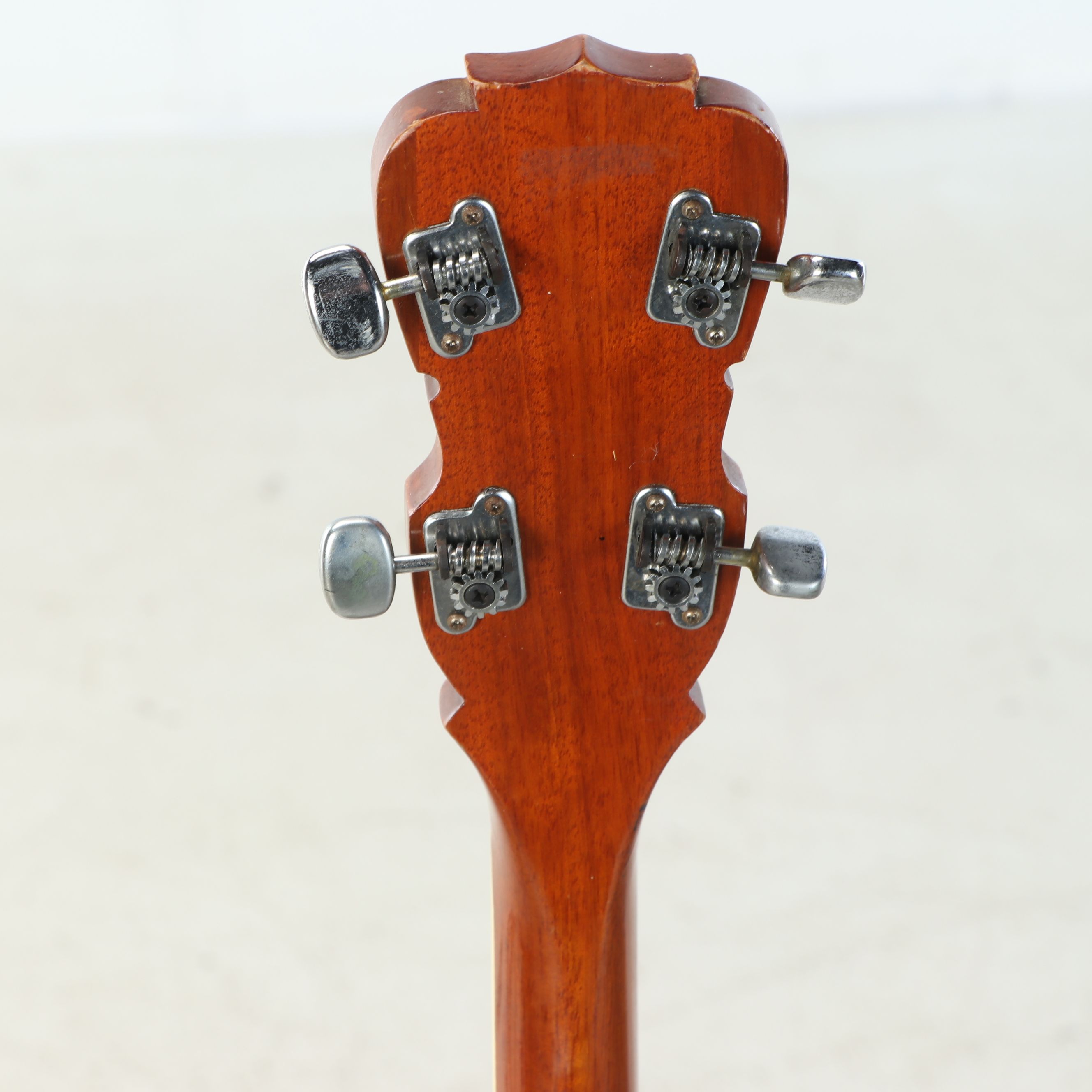 Five-String Wooden Resonator Banjo with Abalone Inlay Headstock