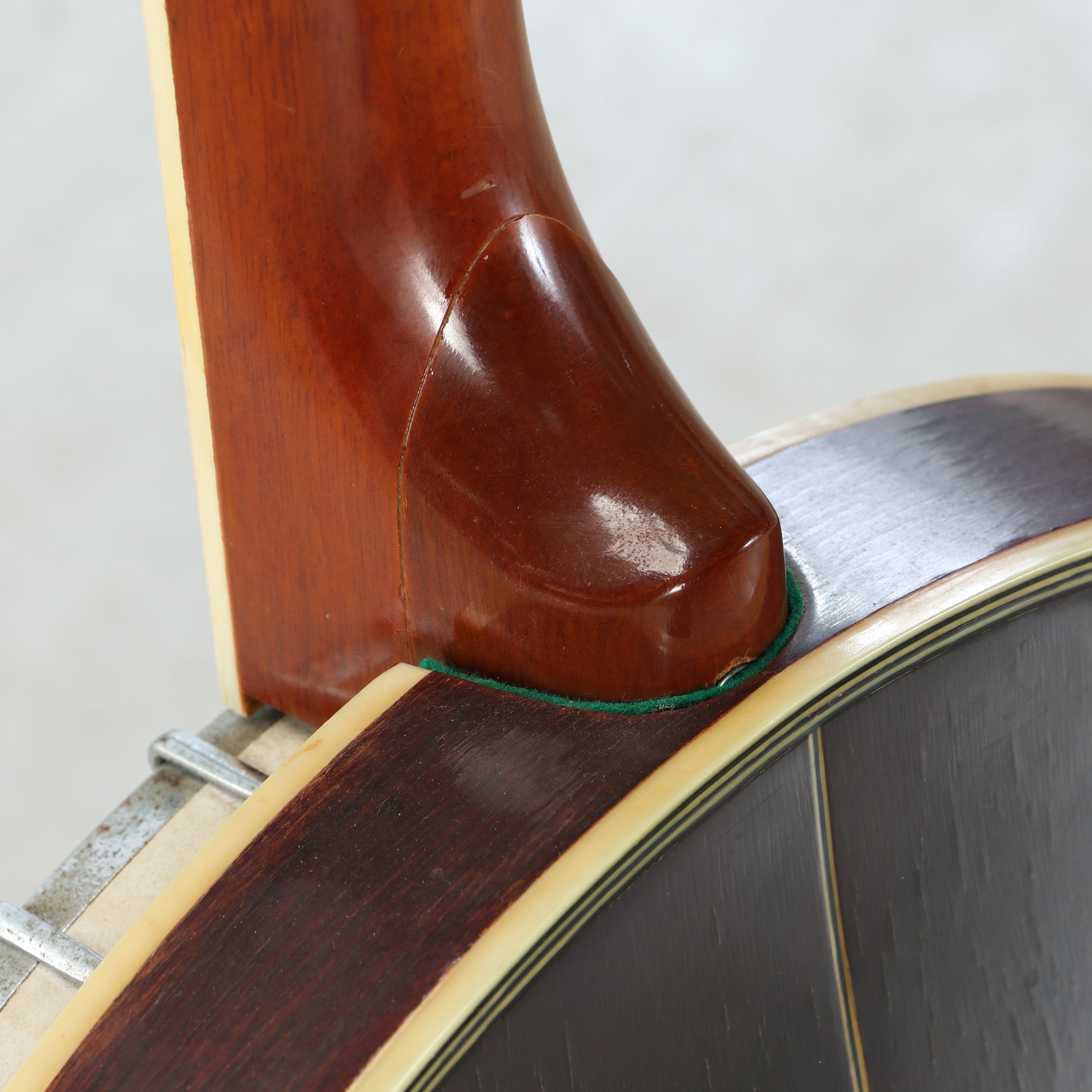 Five-String Wooden Resonator Banjo with Abalone Inlay Headstock