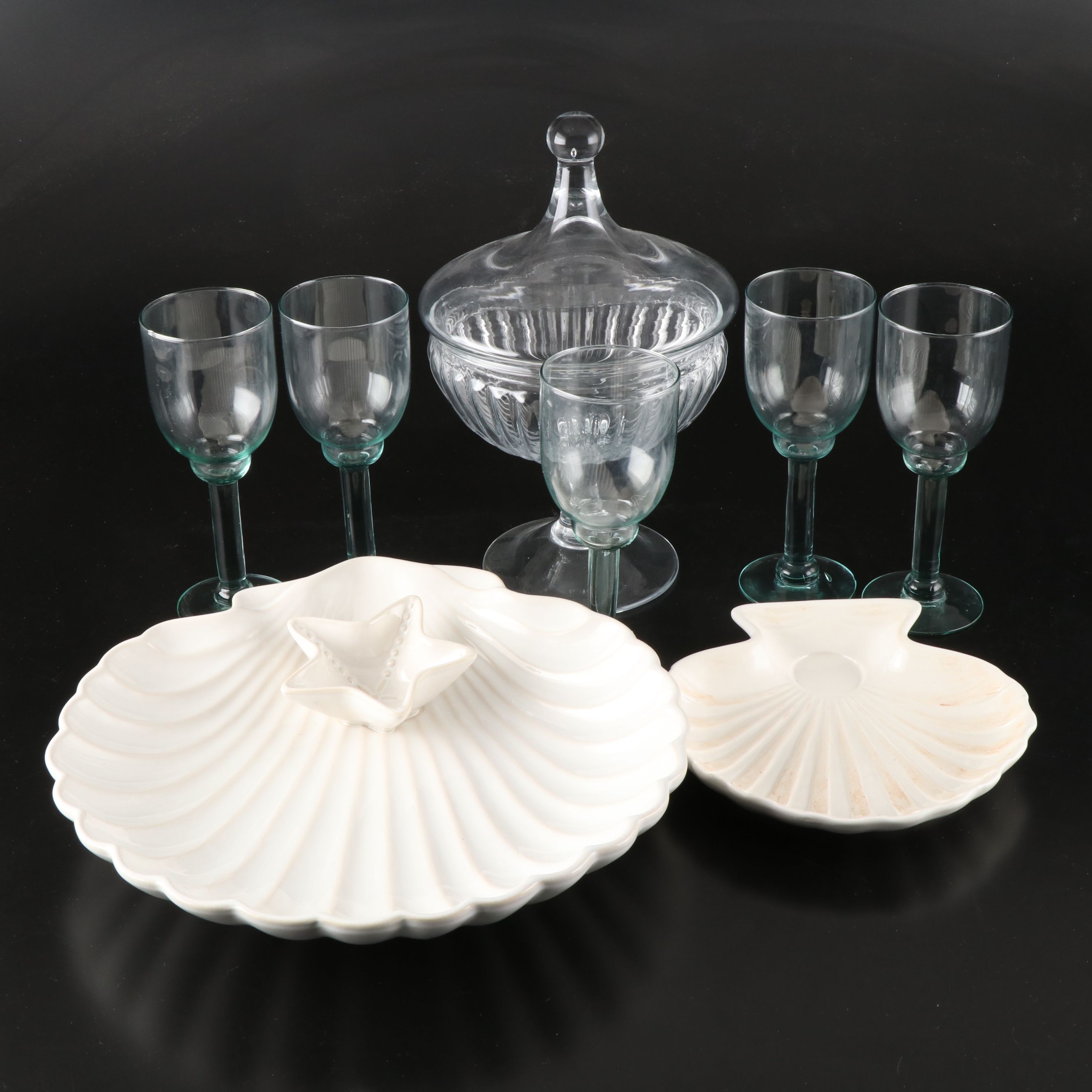 Pier 1 Nautical Stoneware Chip and Dip with Other Ceramic and Glass Tableware