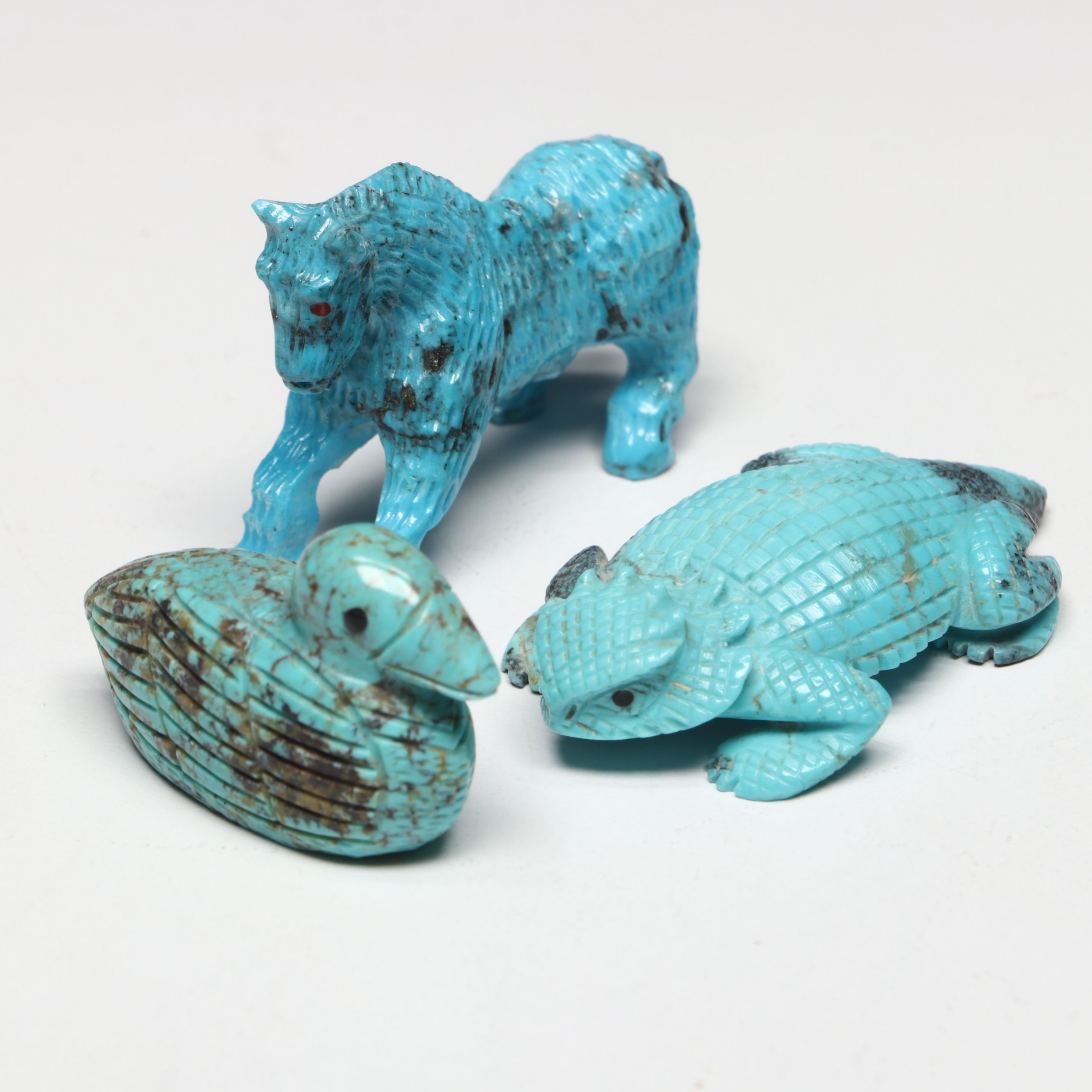 Lance Cheama, Michael Coble with Other Carved Stone Zuni Fetishes