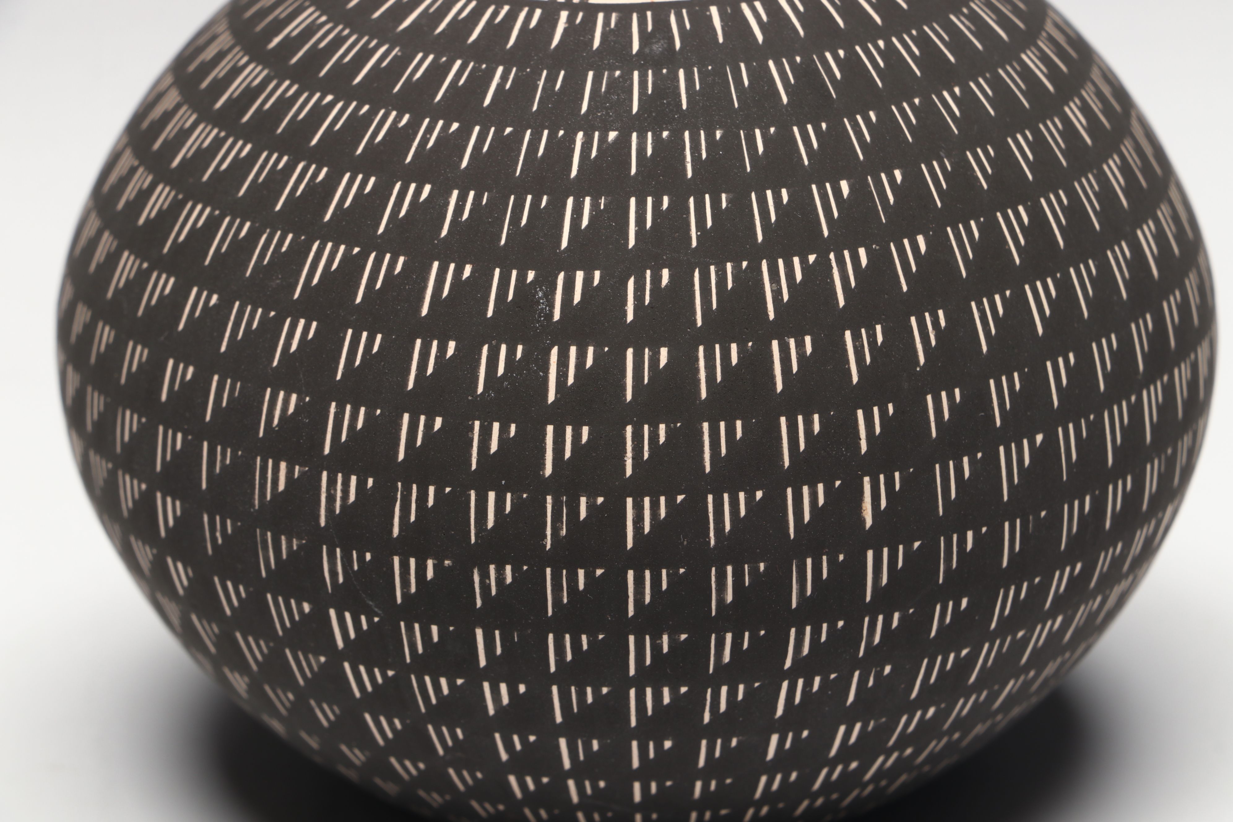 Terrance M. Chino Sr. Acoma Pueblo Pottery Black and White Seed Pot