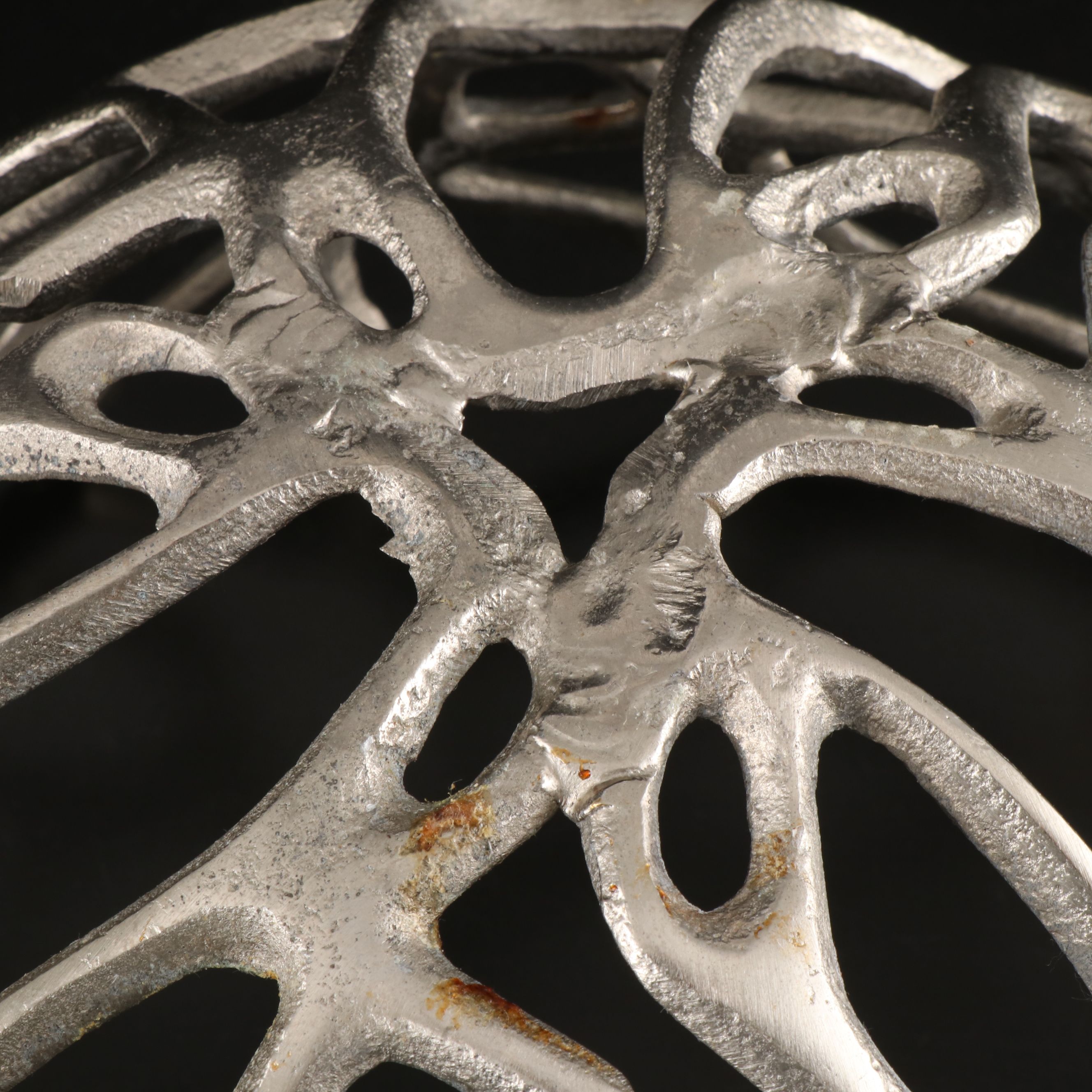 Metal Abstract Centerpiece Bowls with Mold Blown Glass Pumpkins