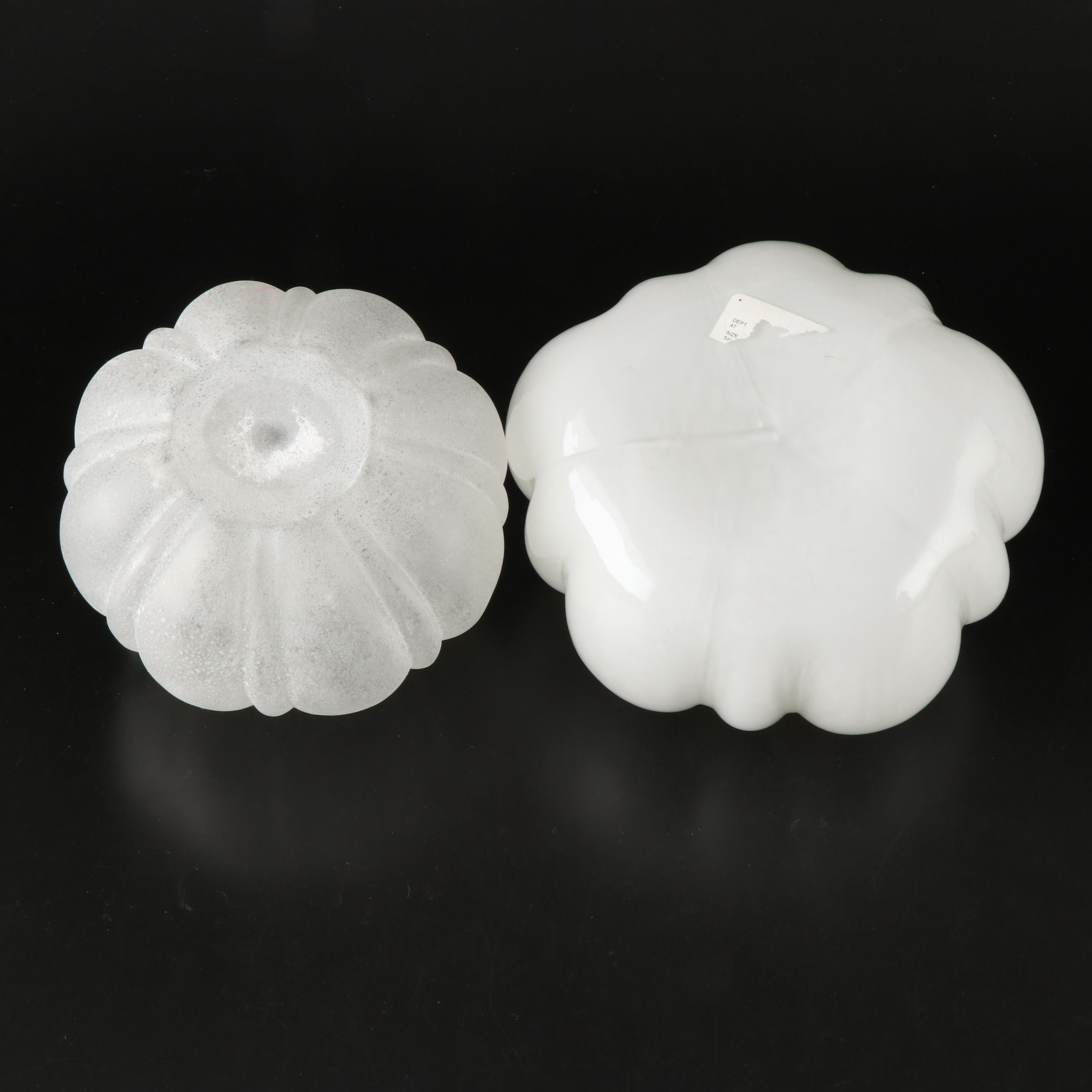 Metal Abstract Centerpiece Bowls with Mold Blown Glass Pumpkins