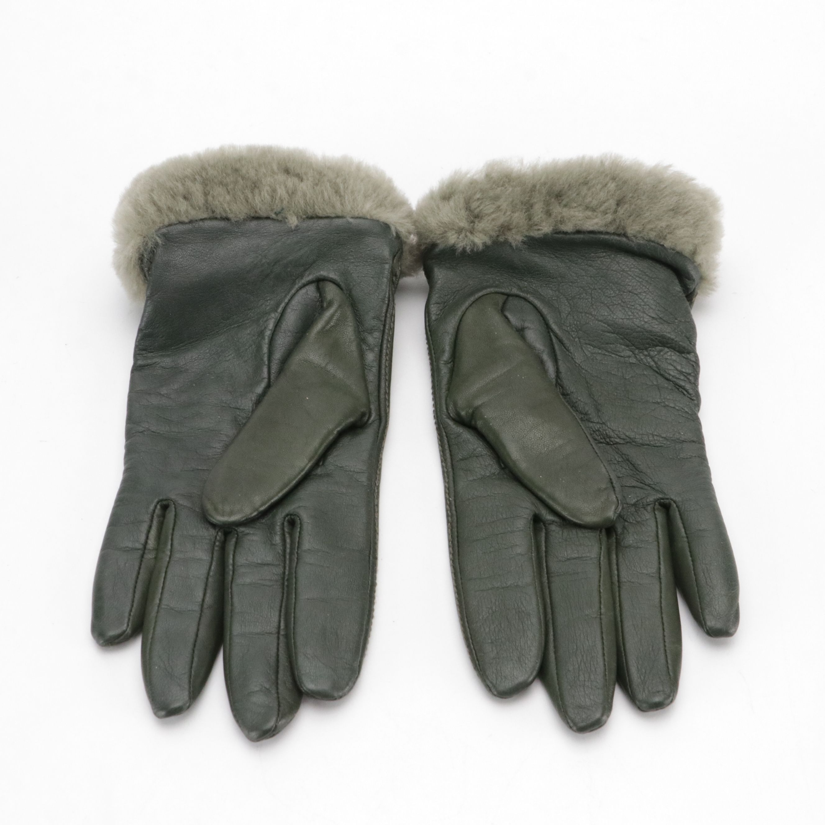 UGG Sheepskin Suede, Leather, and Shearling Gloves with Wool Blend Lining