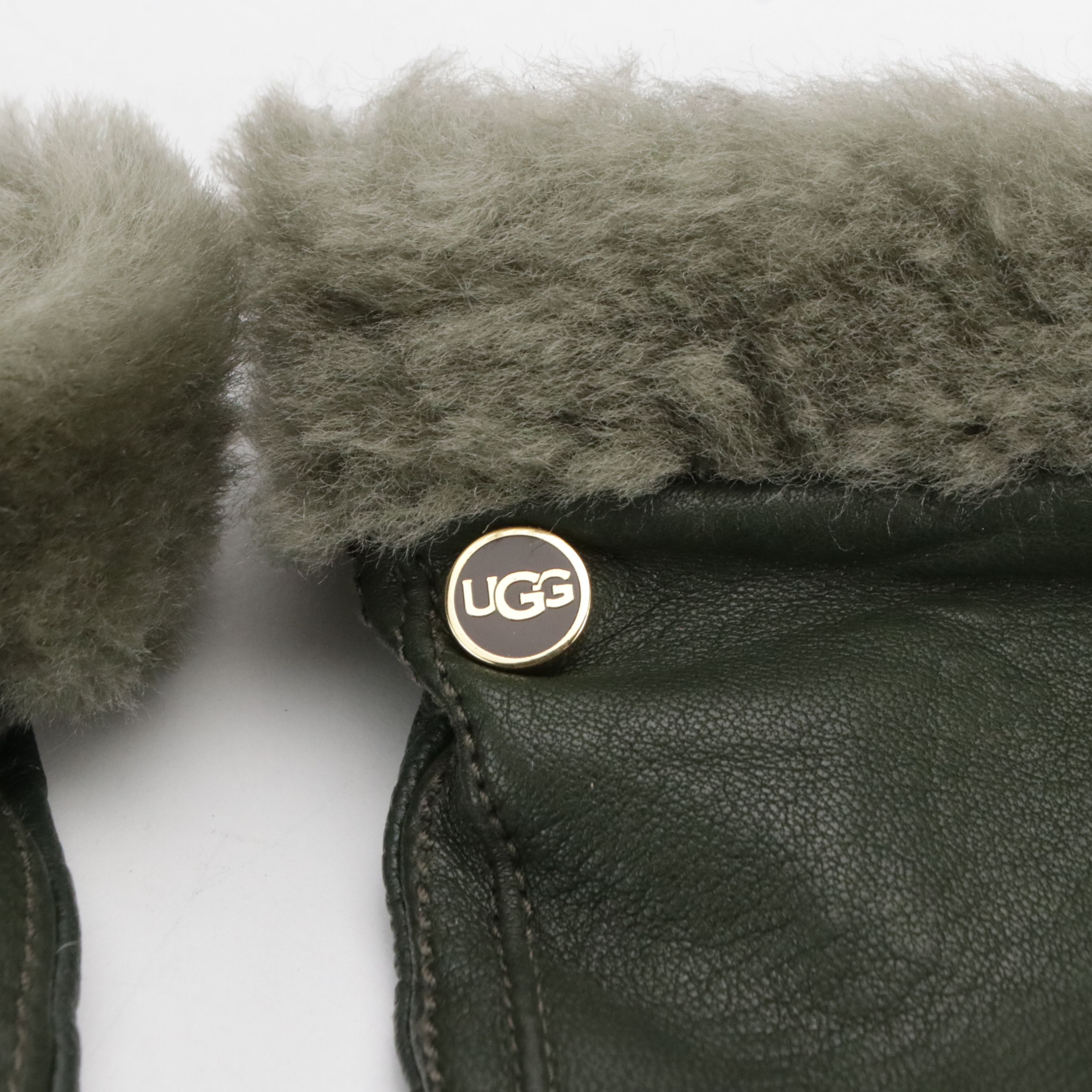 UGG Sheepskin Suede, Leather, and Shearling Gloves with Wool Blend Lining