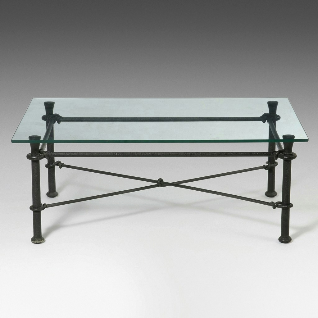 Wrought Iron Coffee Table with Glass Top