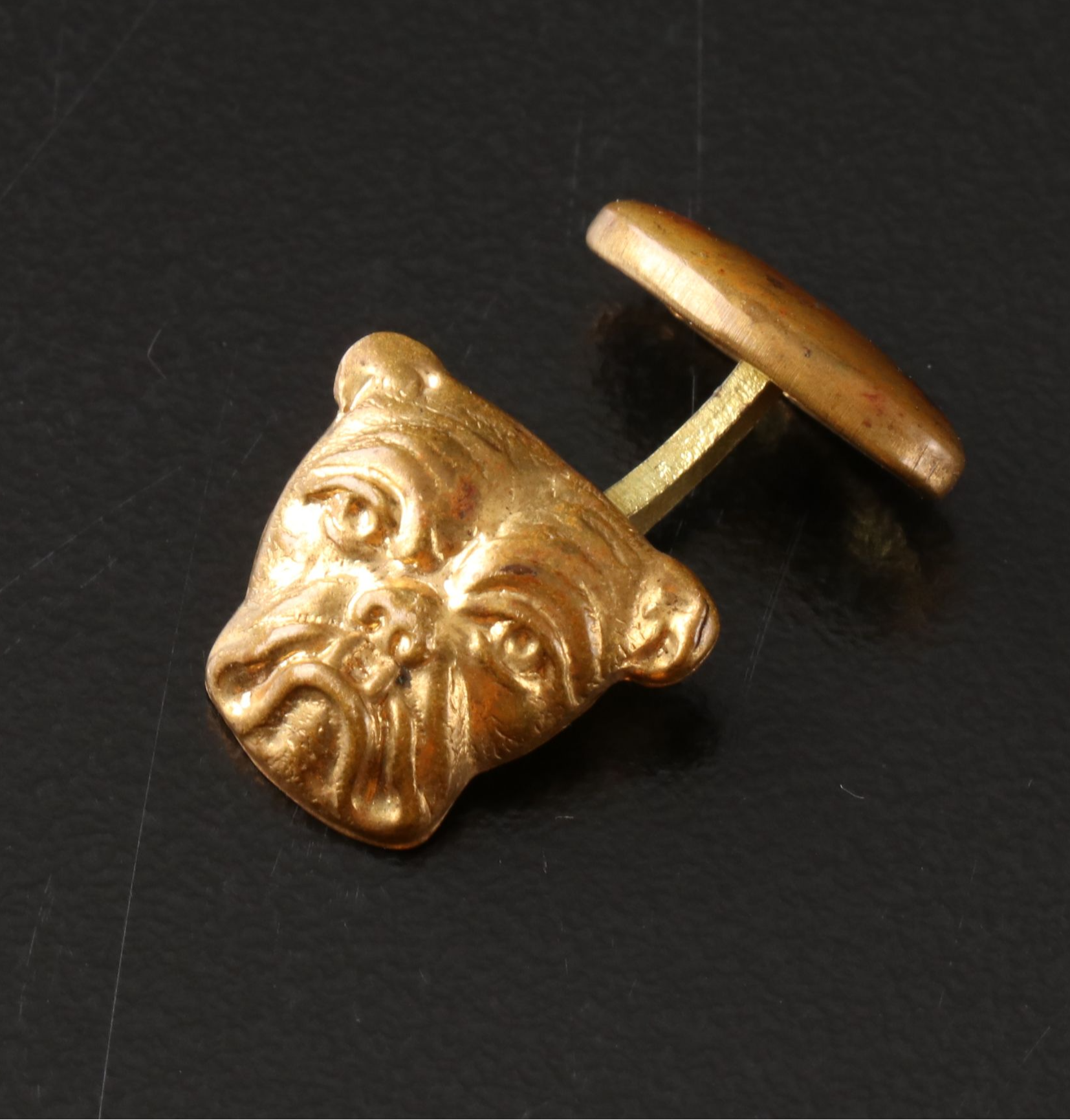 Pair of Victorian Brass Bulldog Cufflinks