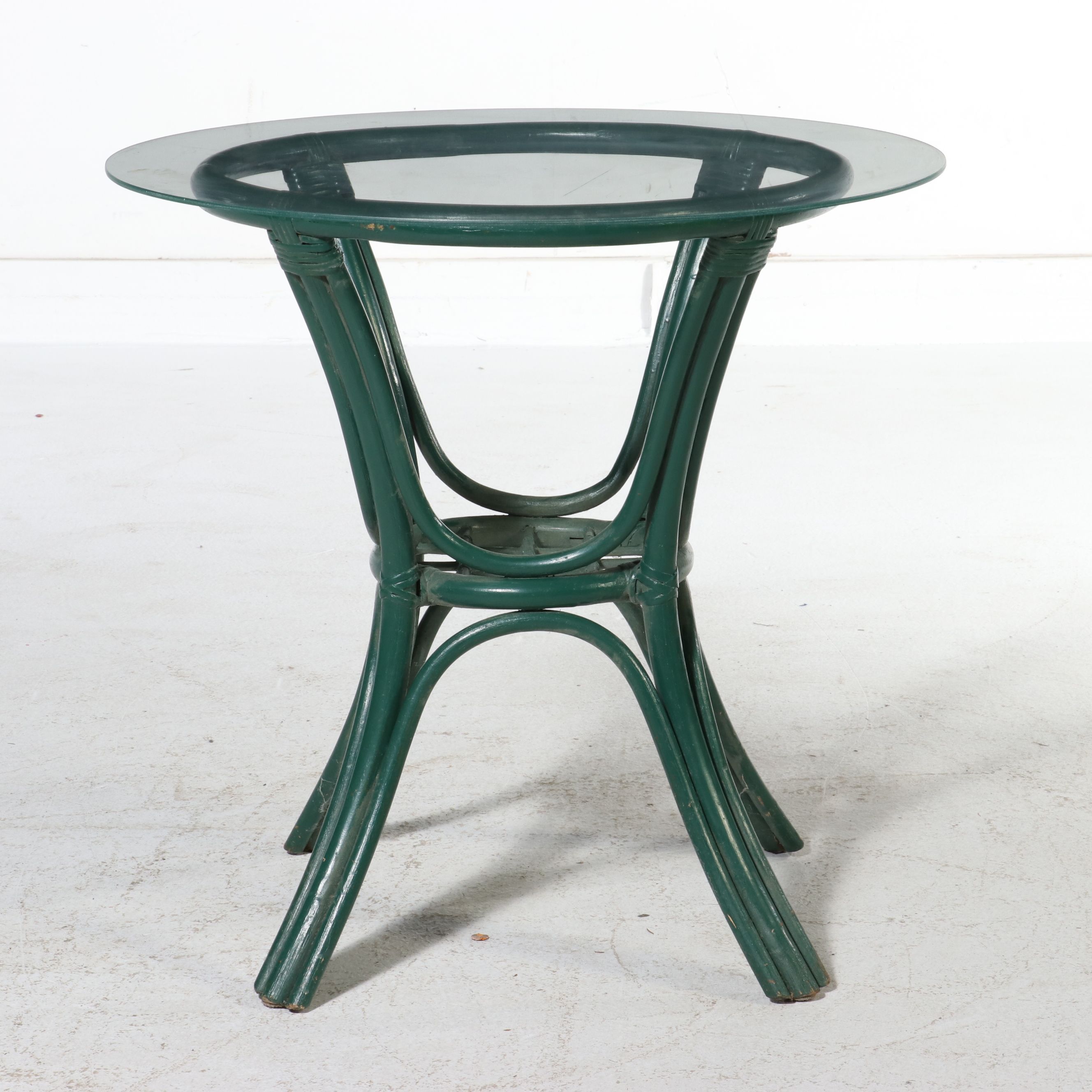 Three-Piece Coastal Style Rattan Bistro Set, Late 20th Century