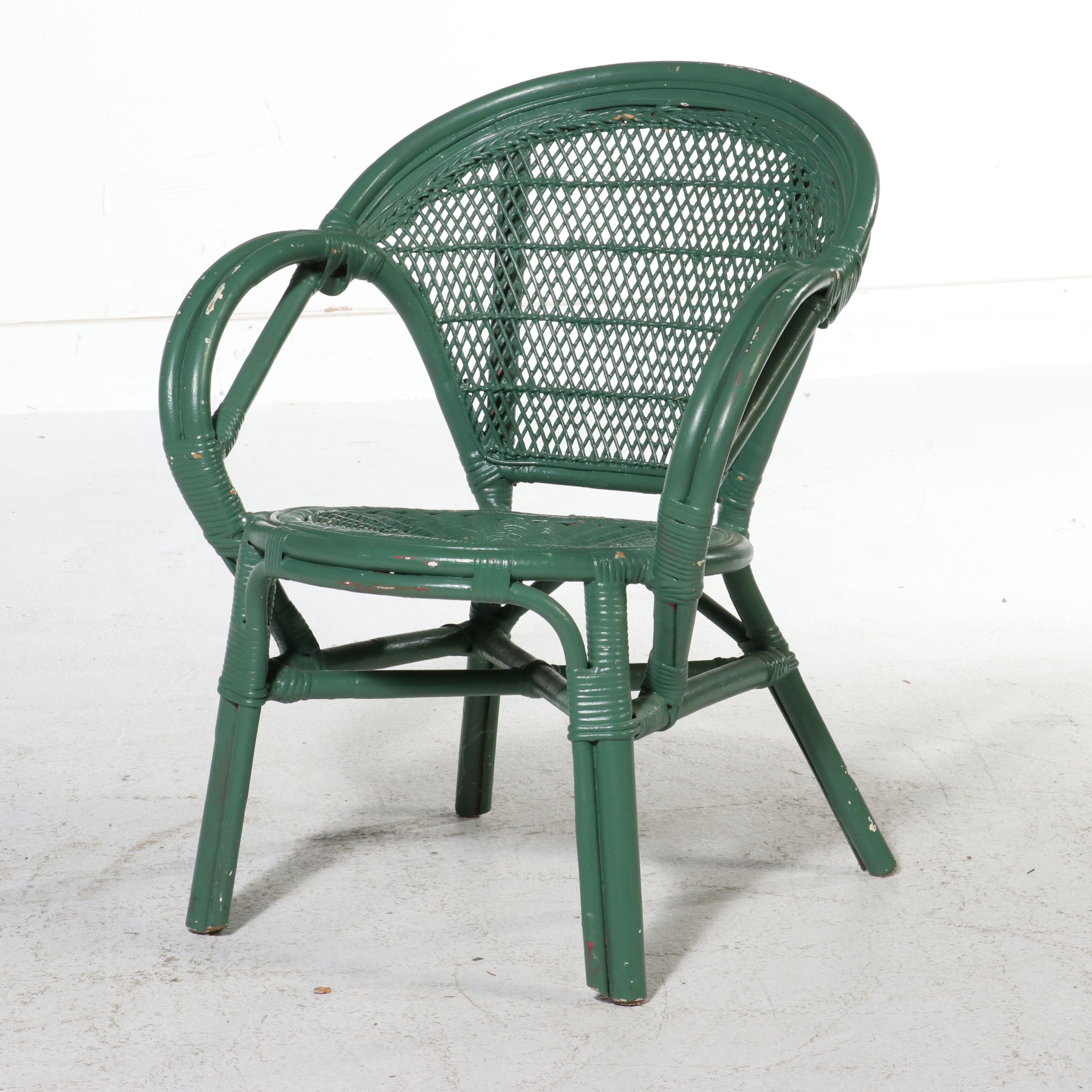 Three-Piece Coastal Style Rattan Bistro Set, Late 20th Century