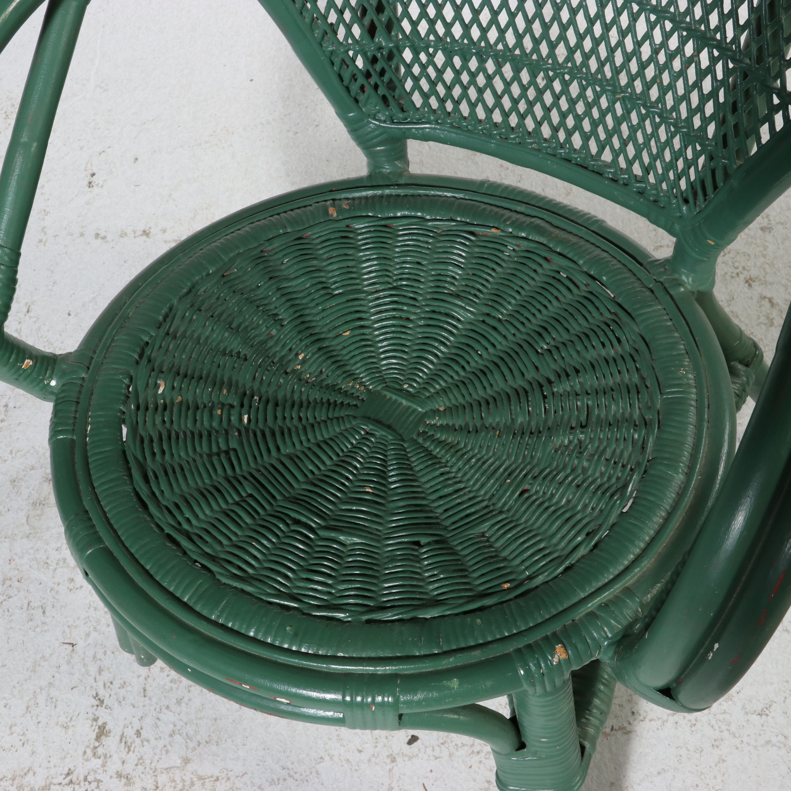 Three-Piece Coastal Style Rattan Bistro Set, Late 20th Century
