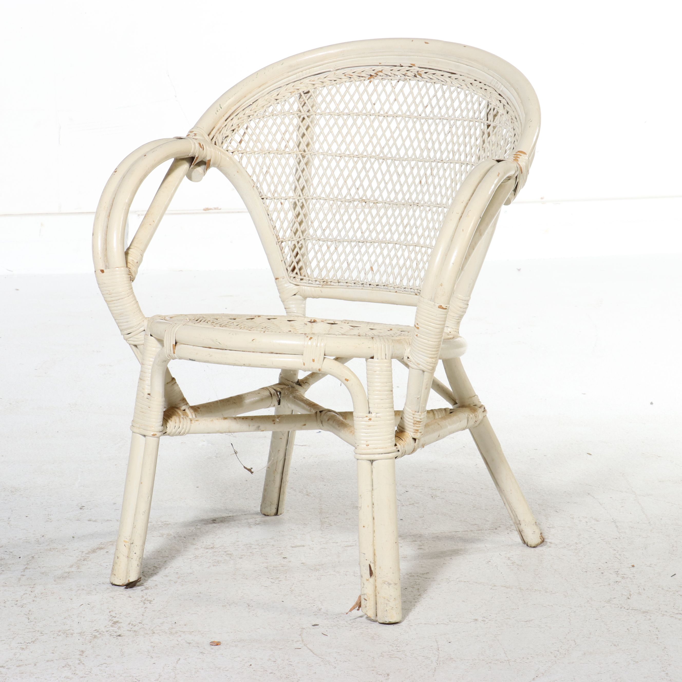 Three-Piece Coastal Style Rattan Bistro Set, Late 20th Century