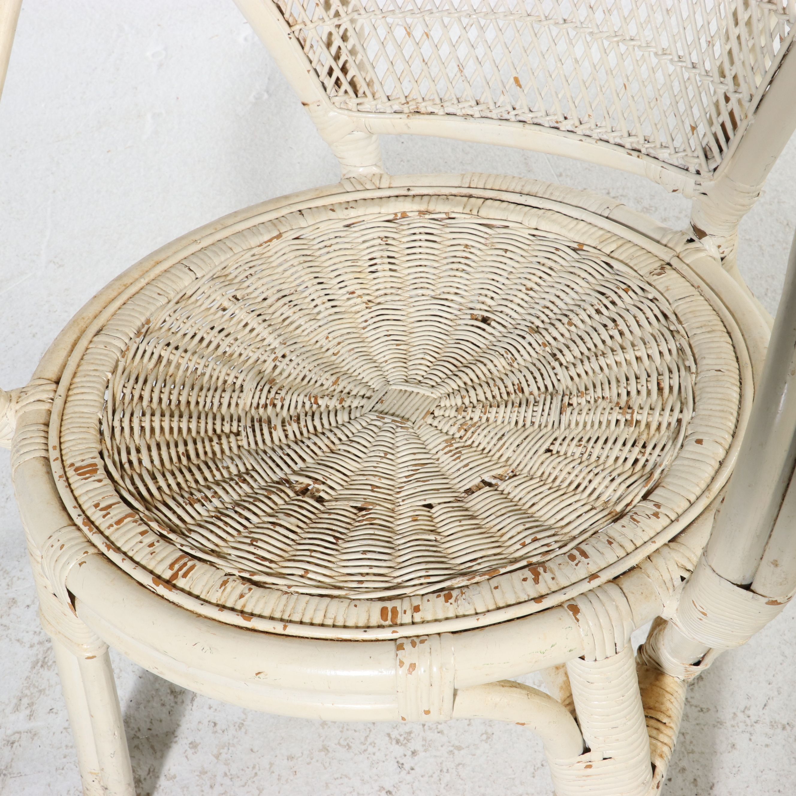 Three-Piece Coastal Style Rattan Bistro Set, Late 20th Century