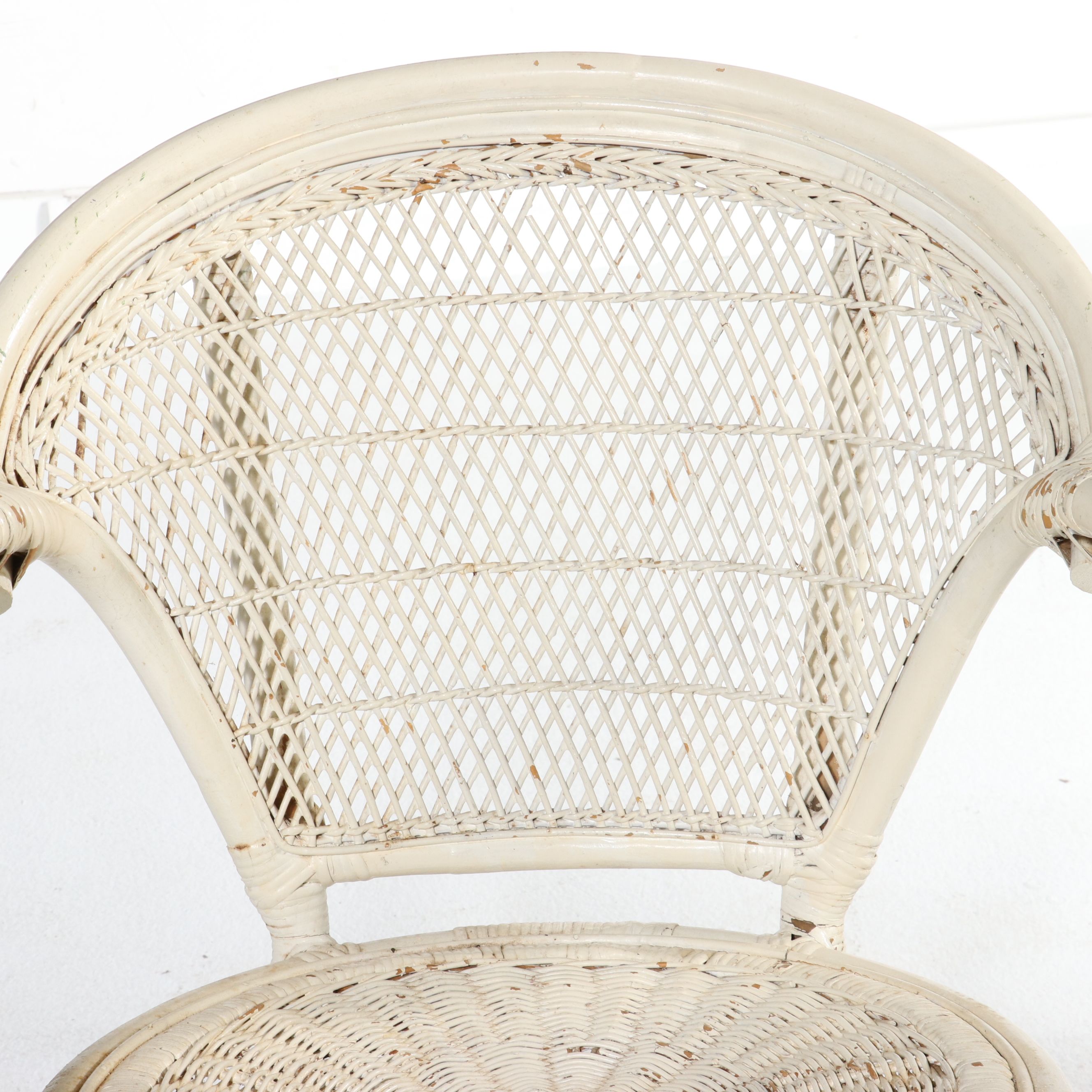 Three-Piece Coastal Style Rattan Bistro Set, Late 20th Century