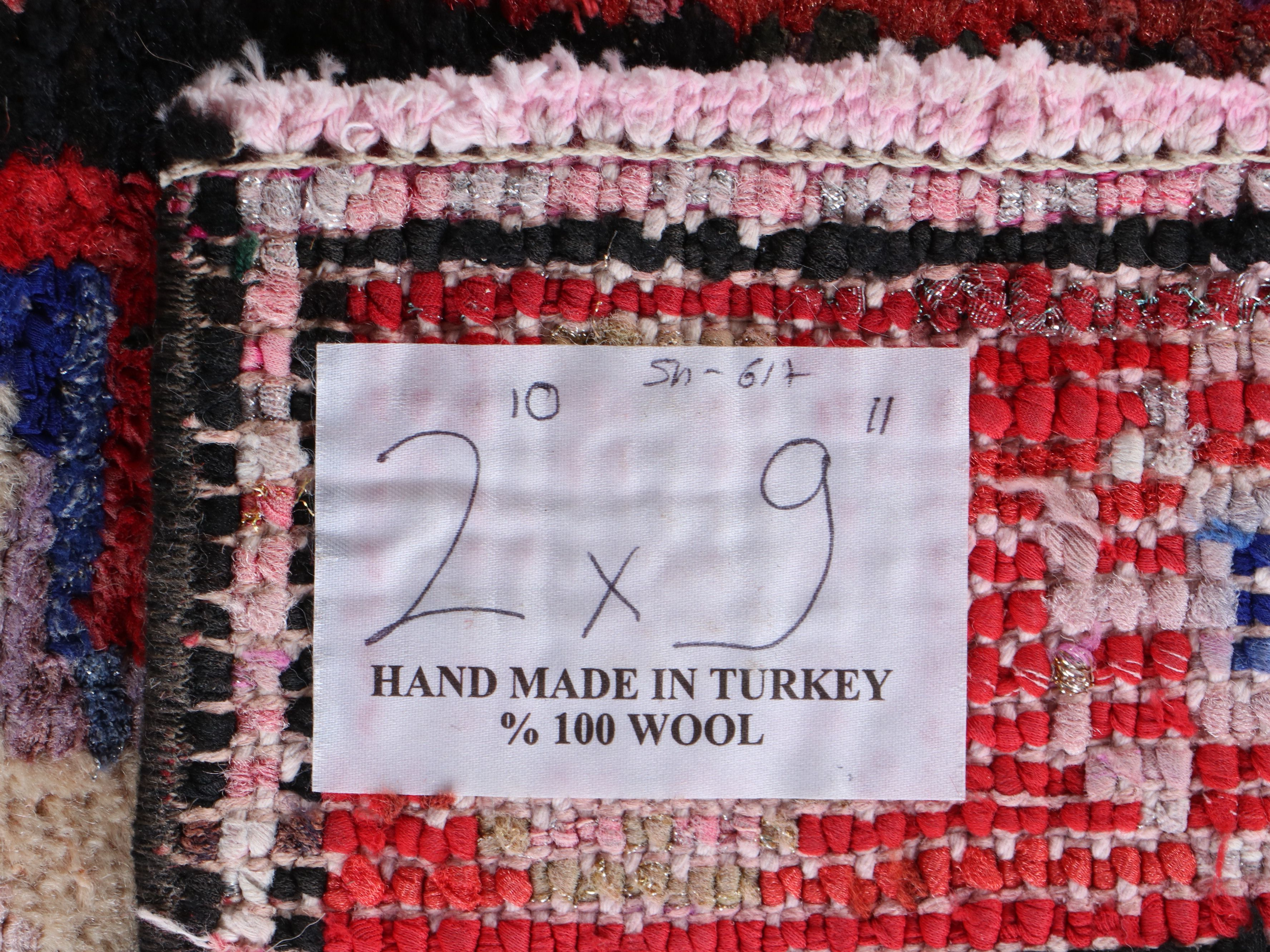 2'9 x 9'10 Hand-Knotted Turkish Anatolian Carpet Runner