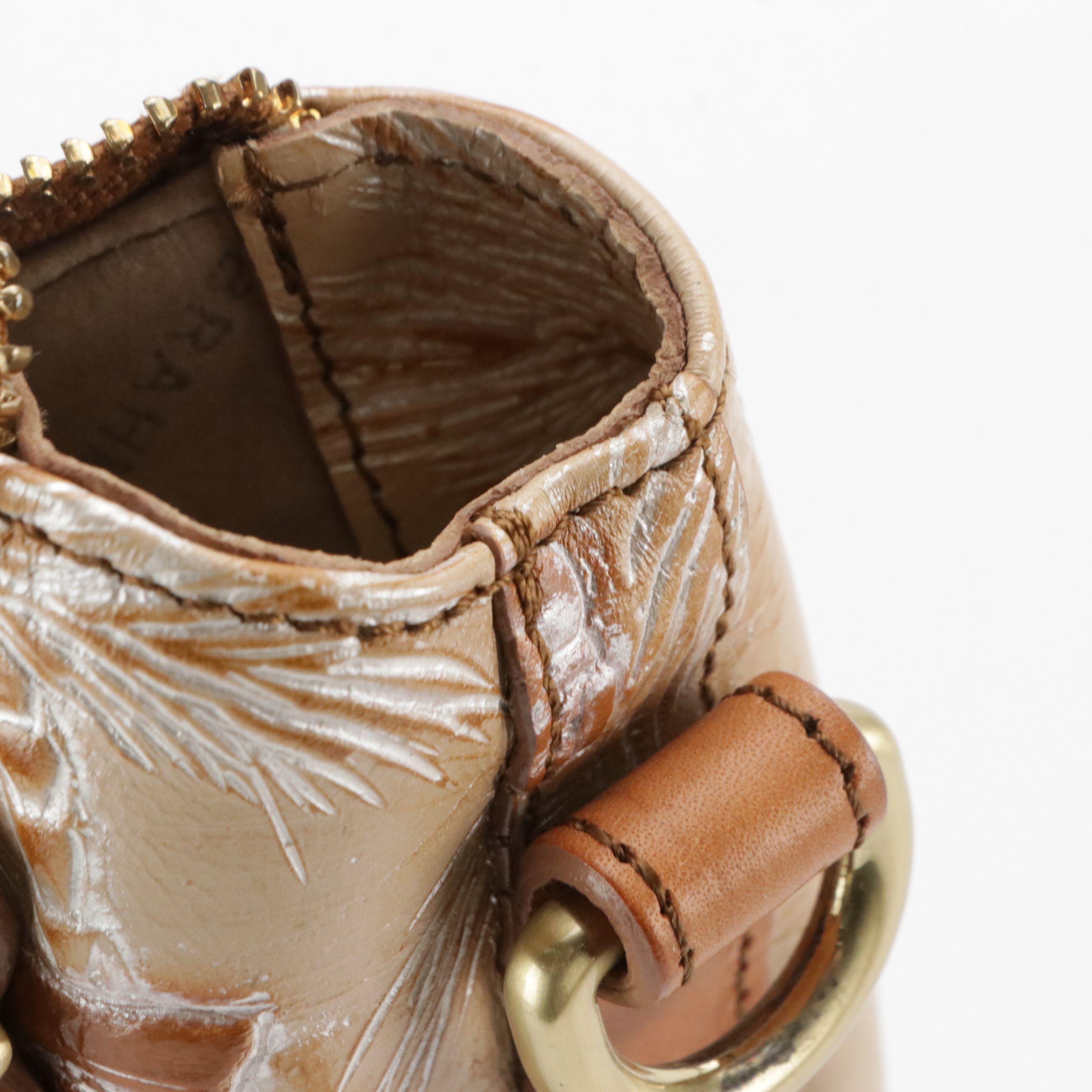 Brahmin "Coco Cabana" Two-Way Hobo Bag in Shiny Leather, With Tag