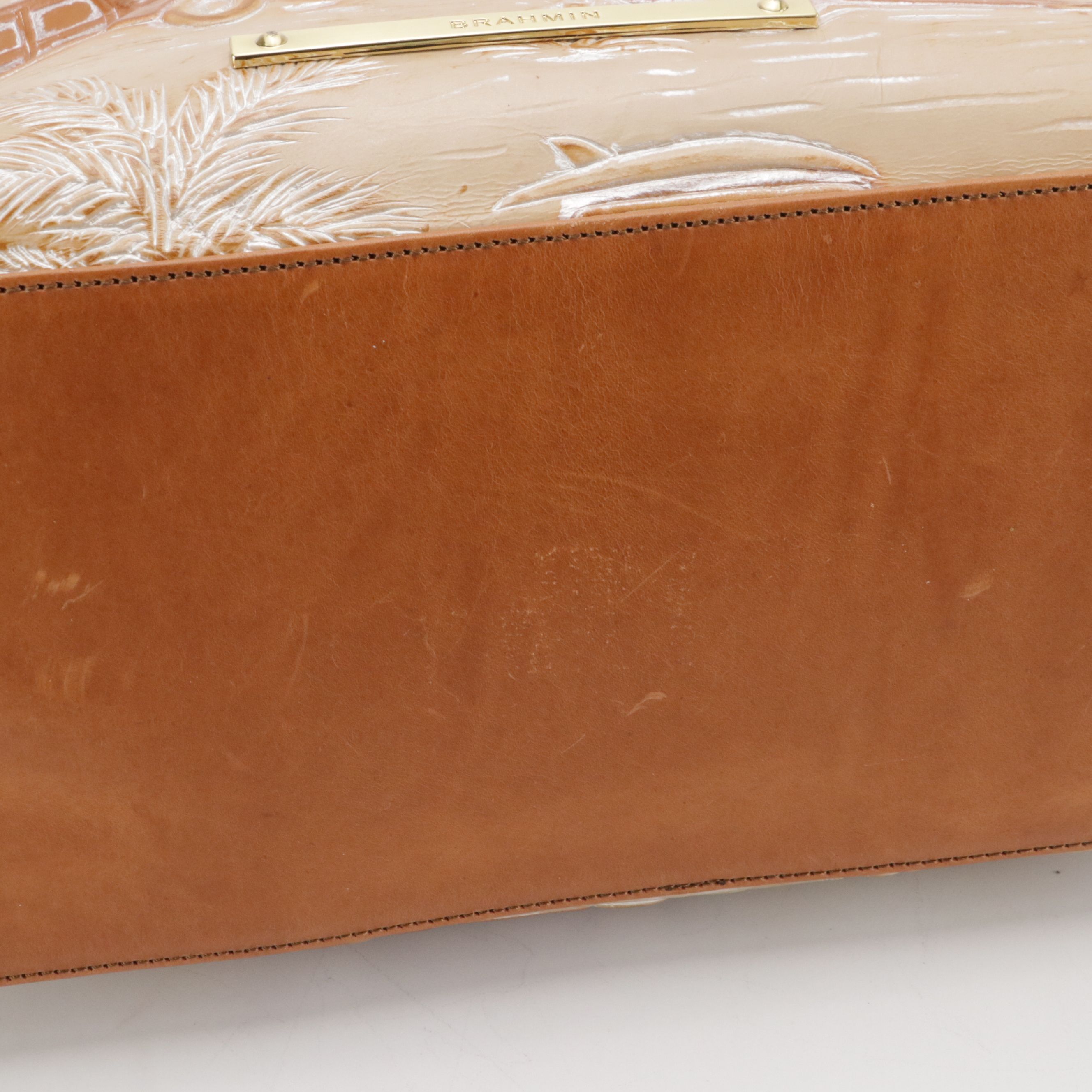 Brahmin "Coco Cabana" Two-Way Hobo Bag in Shiny Leather, With Tag