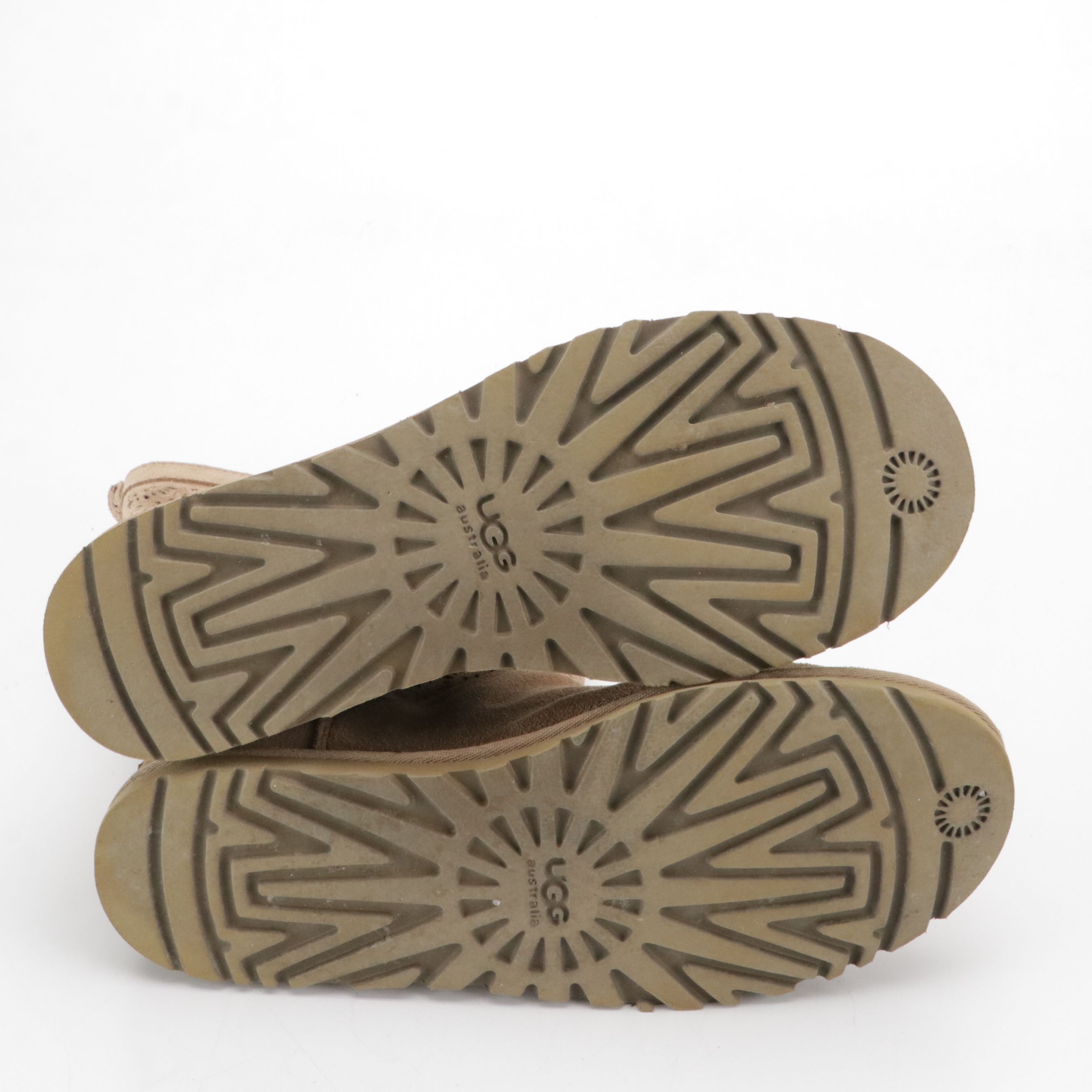 UGG Lo Pro Zip-Up Boots in Fawn Perforated Sheepskin, With Box