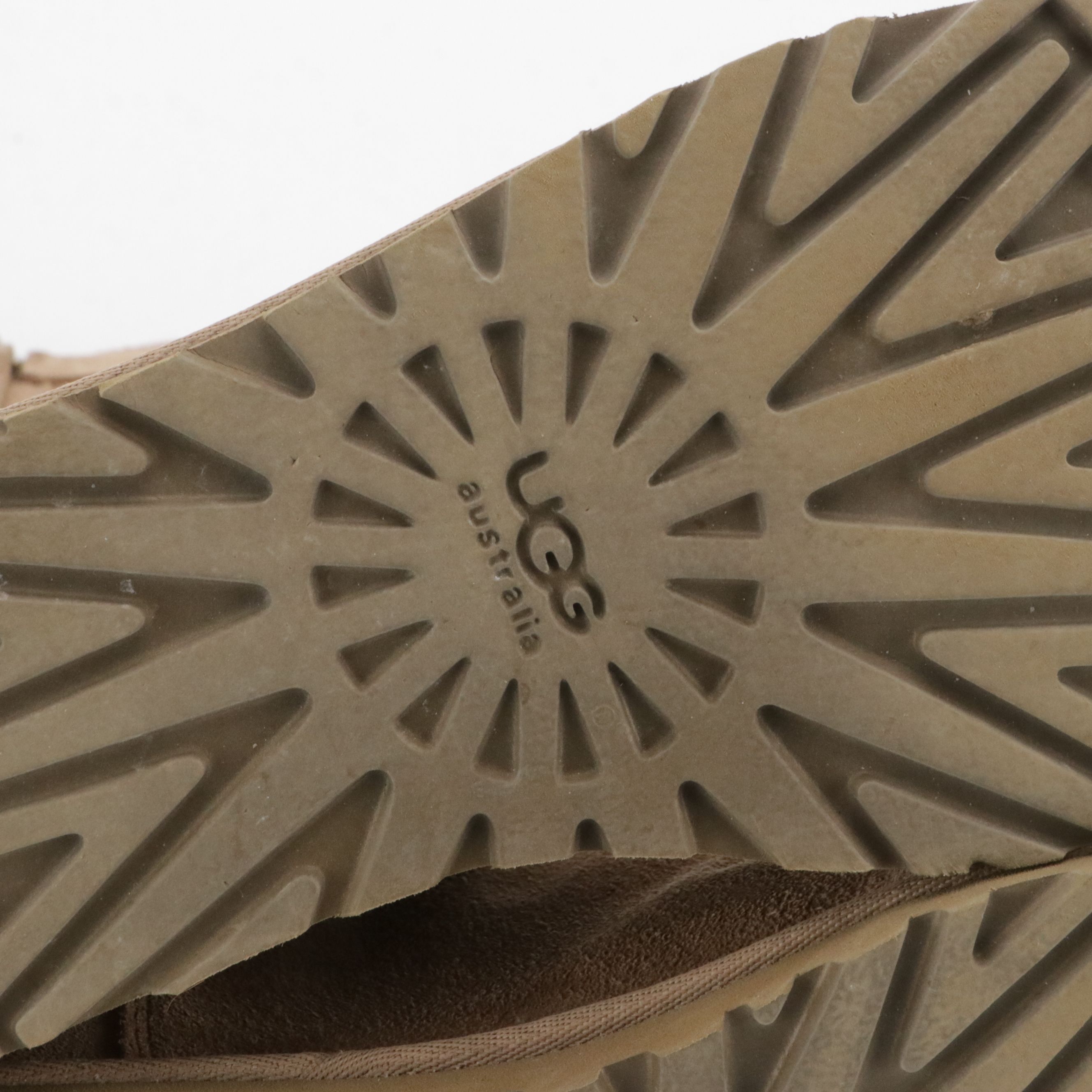 UGG Lo Pro Zip-Up Boots in Fawn Perforated Sheepskin, With Box