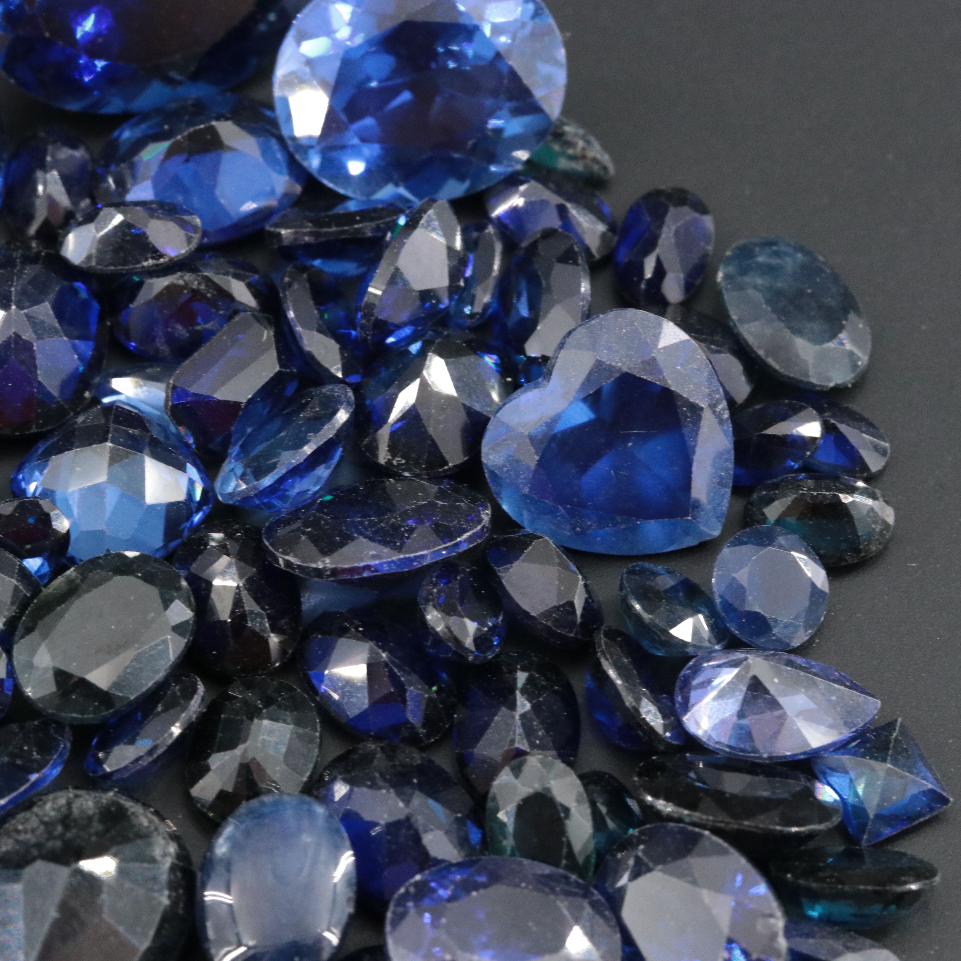 Loose 264.50 CTW Lab Grown Sapphire, Sapphire, and Glass Lot