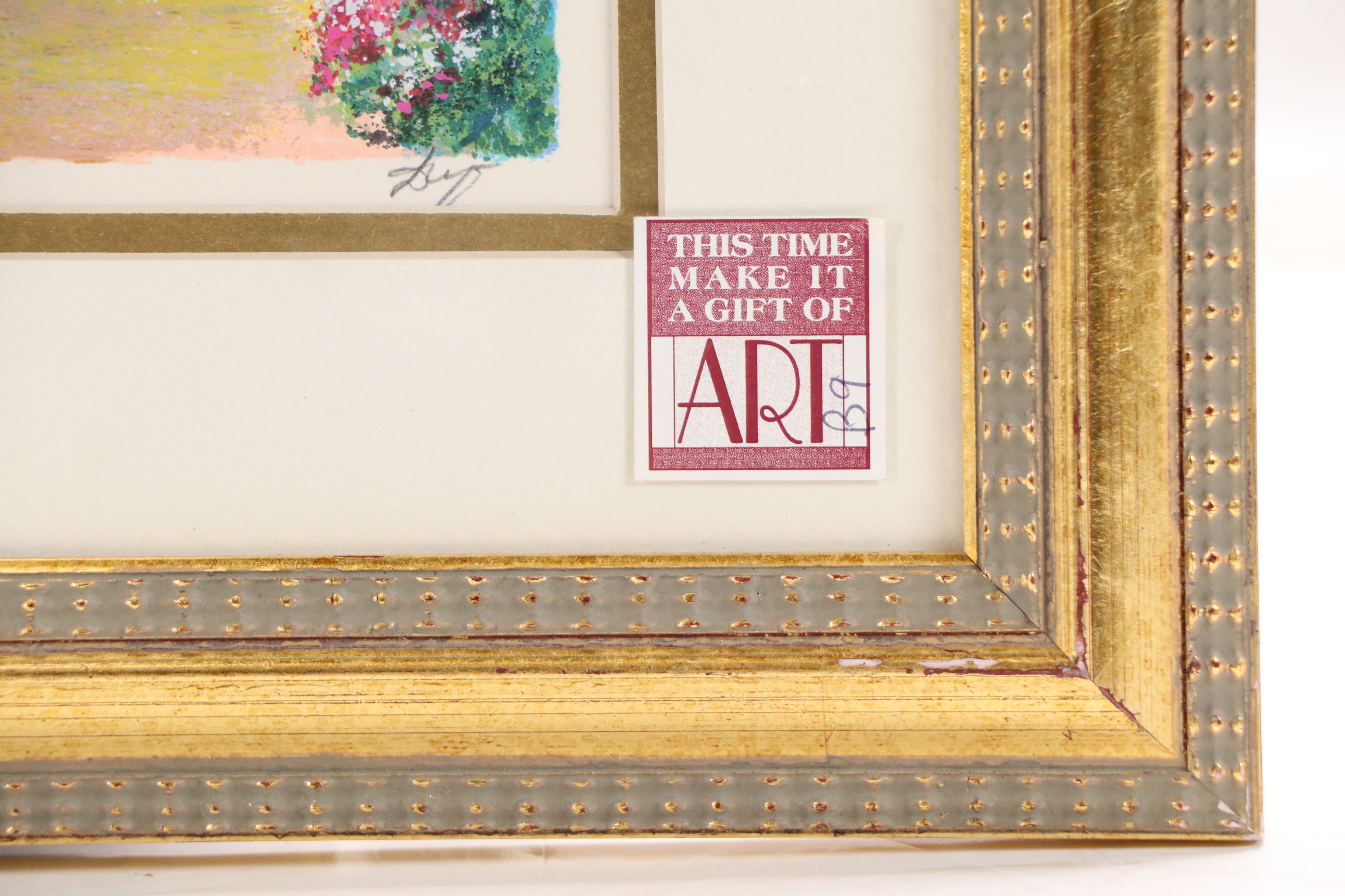 Serigraph of Impressionist Style Landscape with Figures