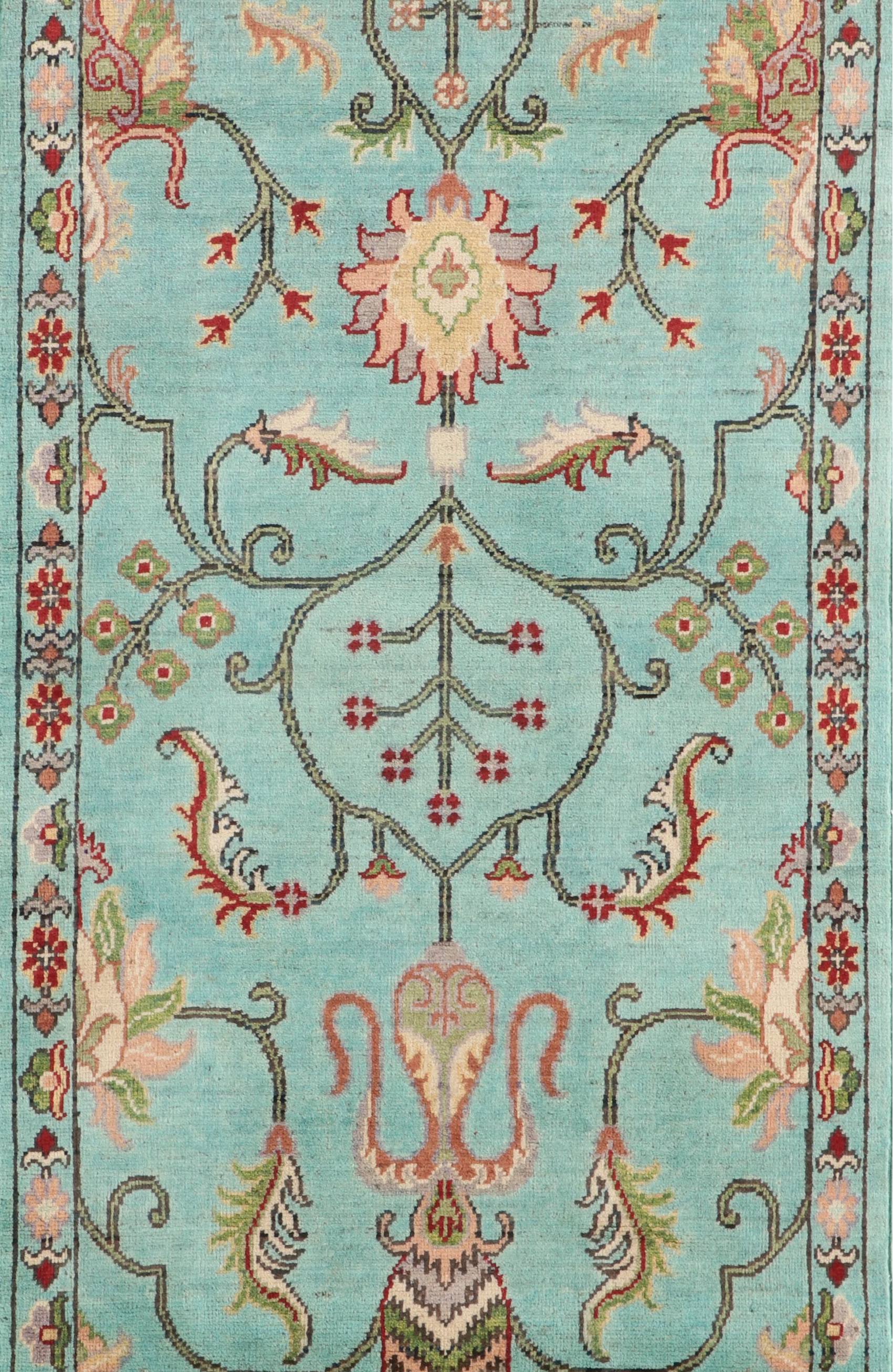 2'11 x 9'9 Hand-Knotted Indo-Persian Serapi Carpet Runner